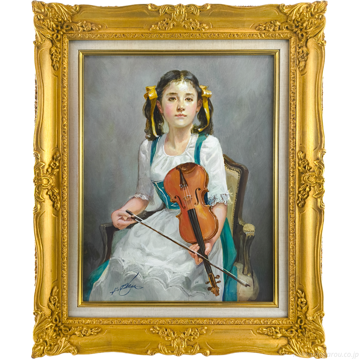 クラシック音楽より着想した女性像 油彩画 原画 F8 一点もの