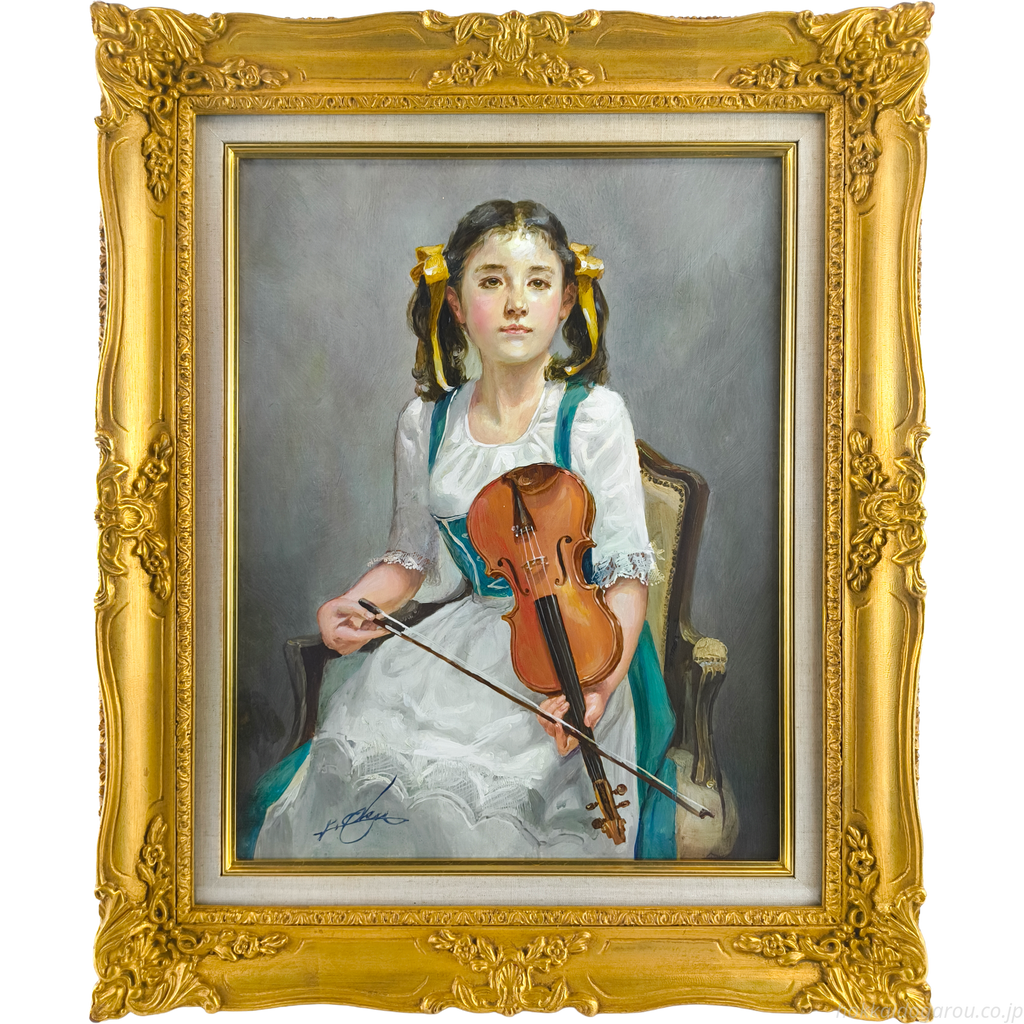 少女の油彩画 青と白のトーン 少女の油彩画 青と白のトーン 少女の油彩