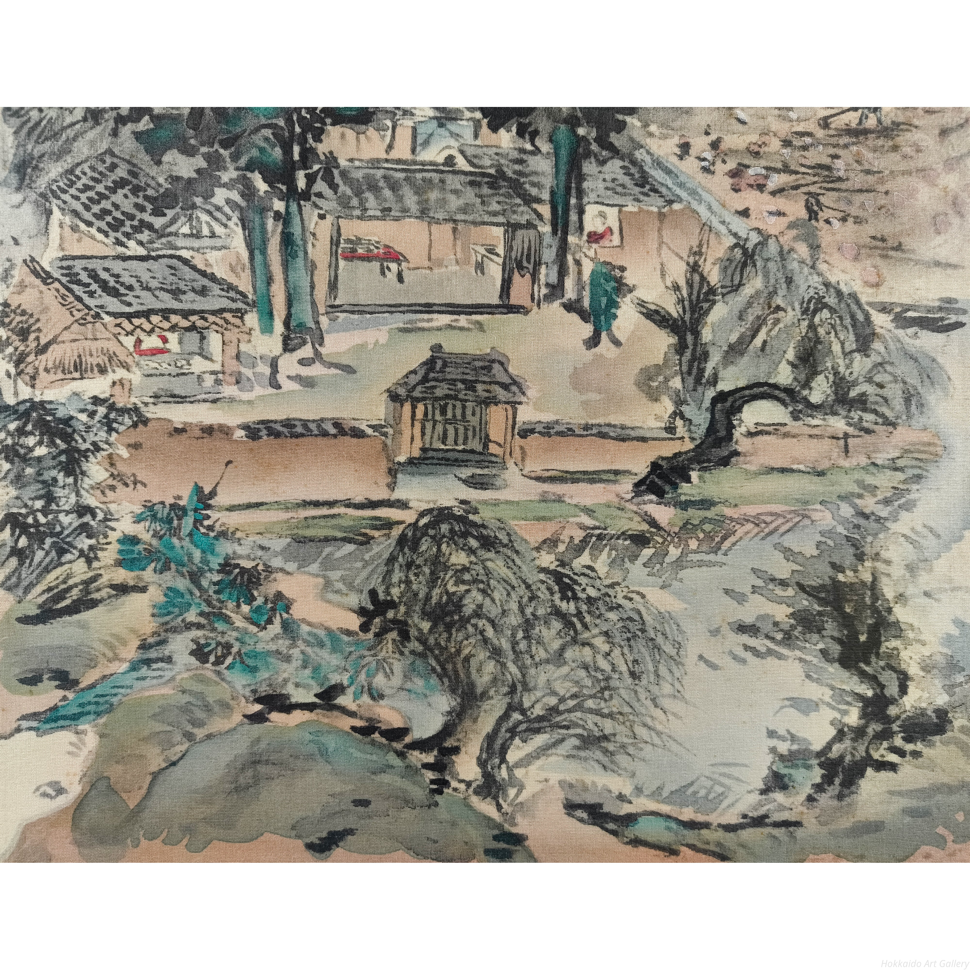 富岡鉄斎 『竹蛇学士耕雨図』 工芸画 - 北海道画廊