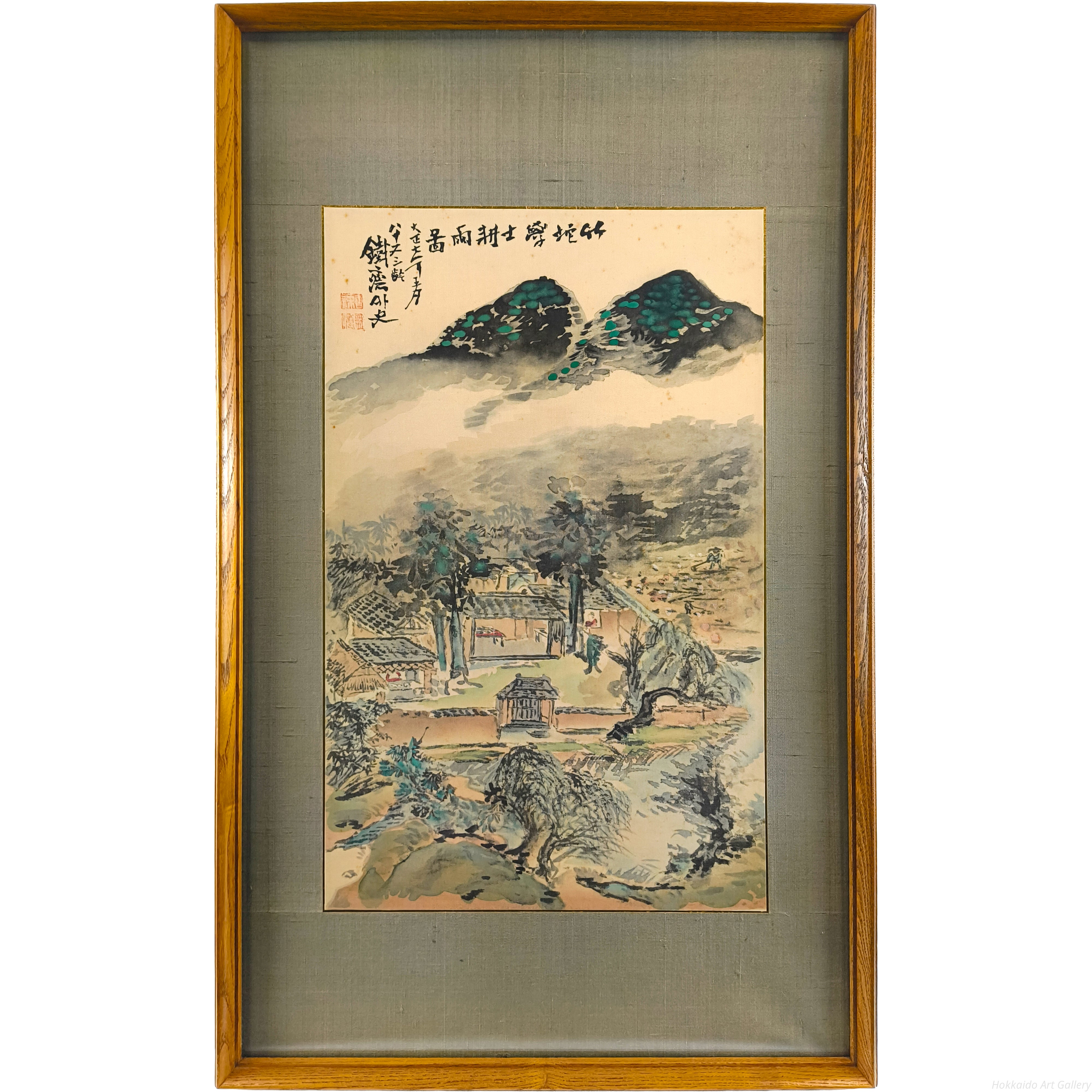 富岡鉄斎 『竹蛇学士耕雨図』 工芸画 - 北海道画廊
