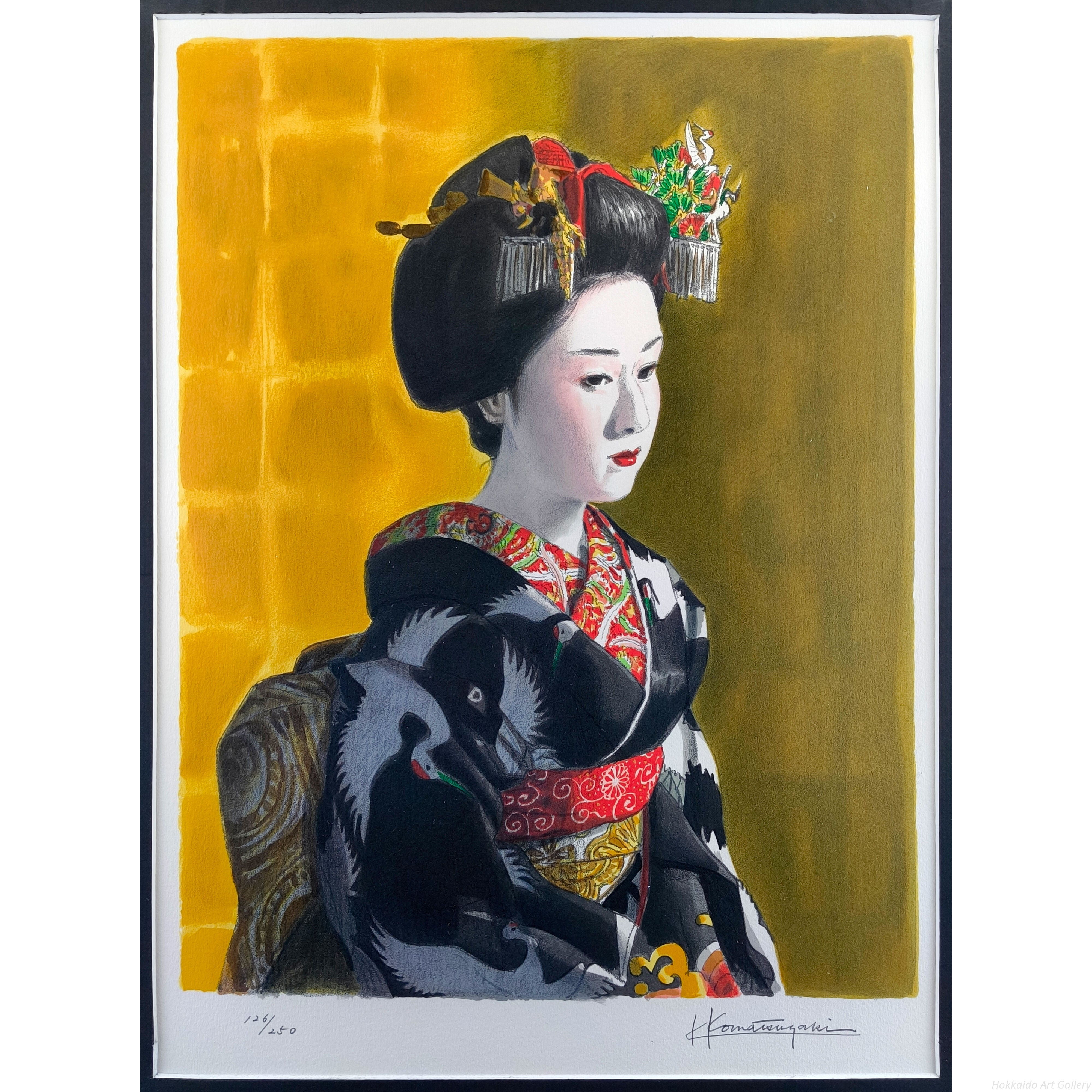 日本画　小松崎邦雄　舞妓 小松崎邦雄 『舞妓』 リトグラフ - 北海道画廊