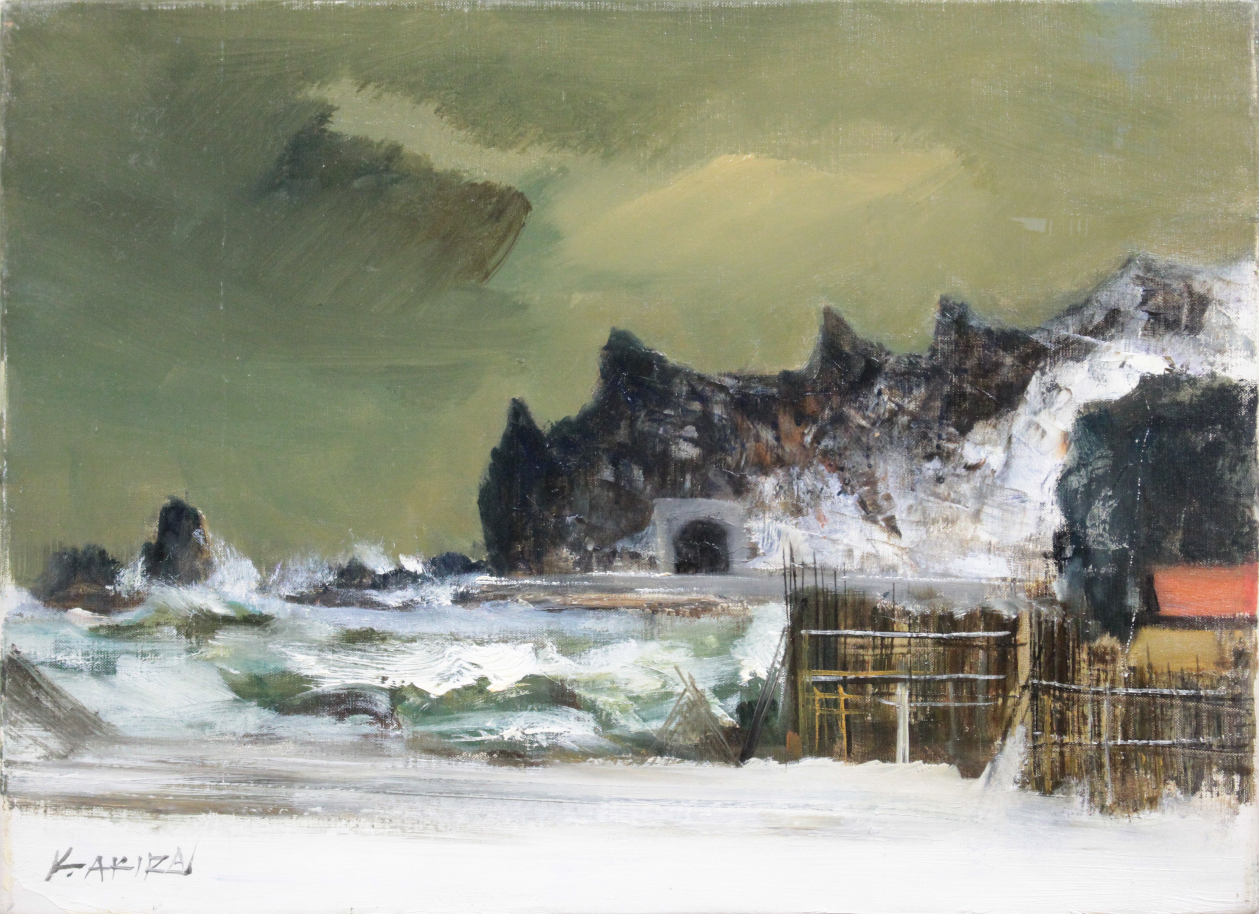 小松 明 『積丹の冬』 油彩画 - 北海道画廊