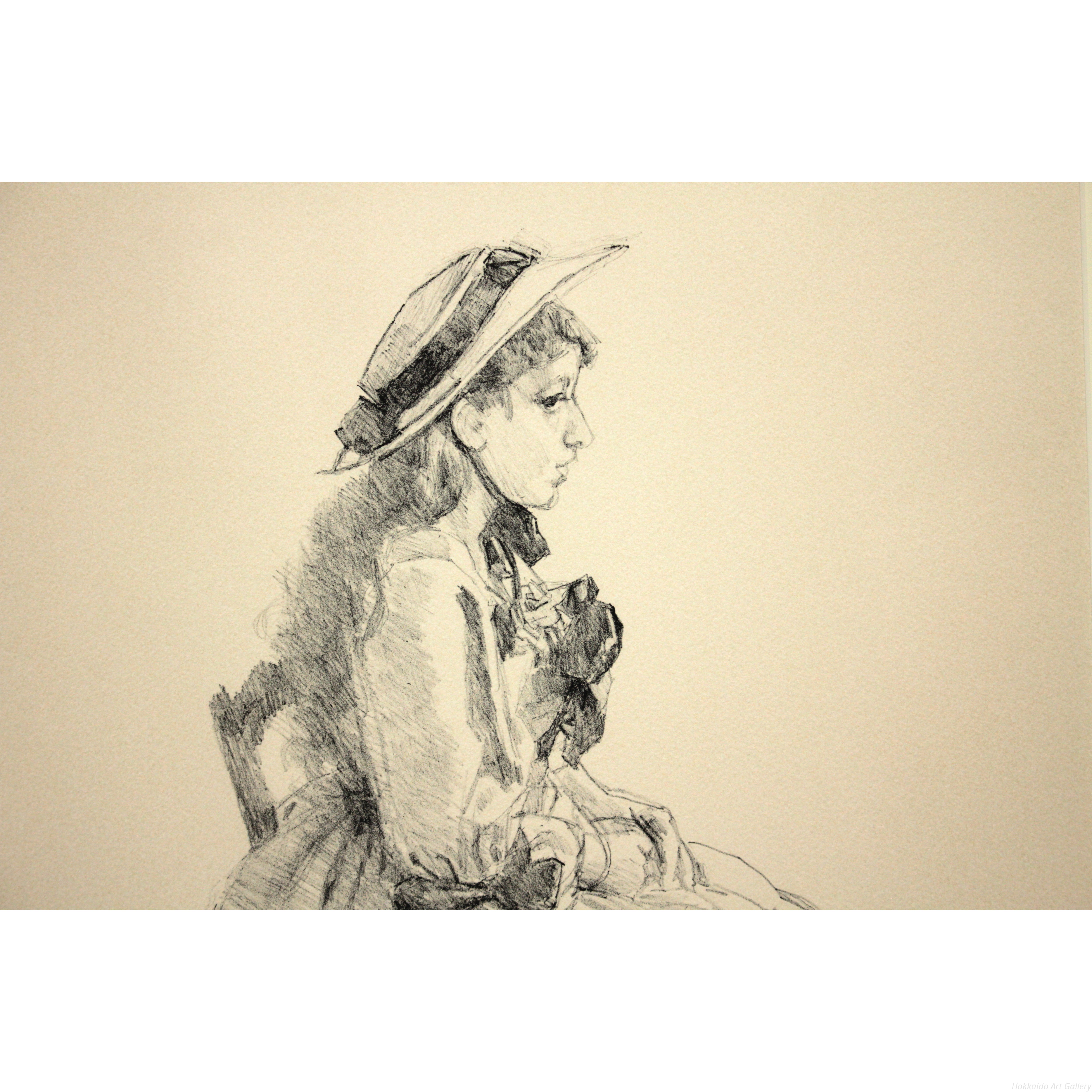 小磯良平 『ドレスの女』 リトグラフ - 北海道画廊