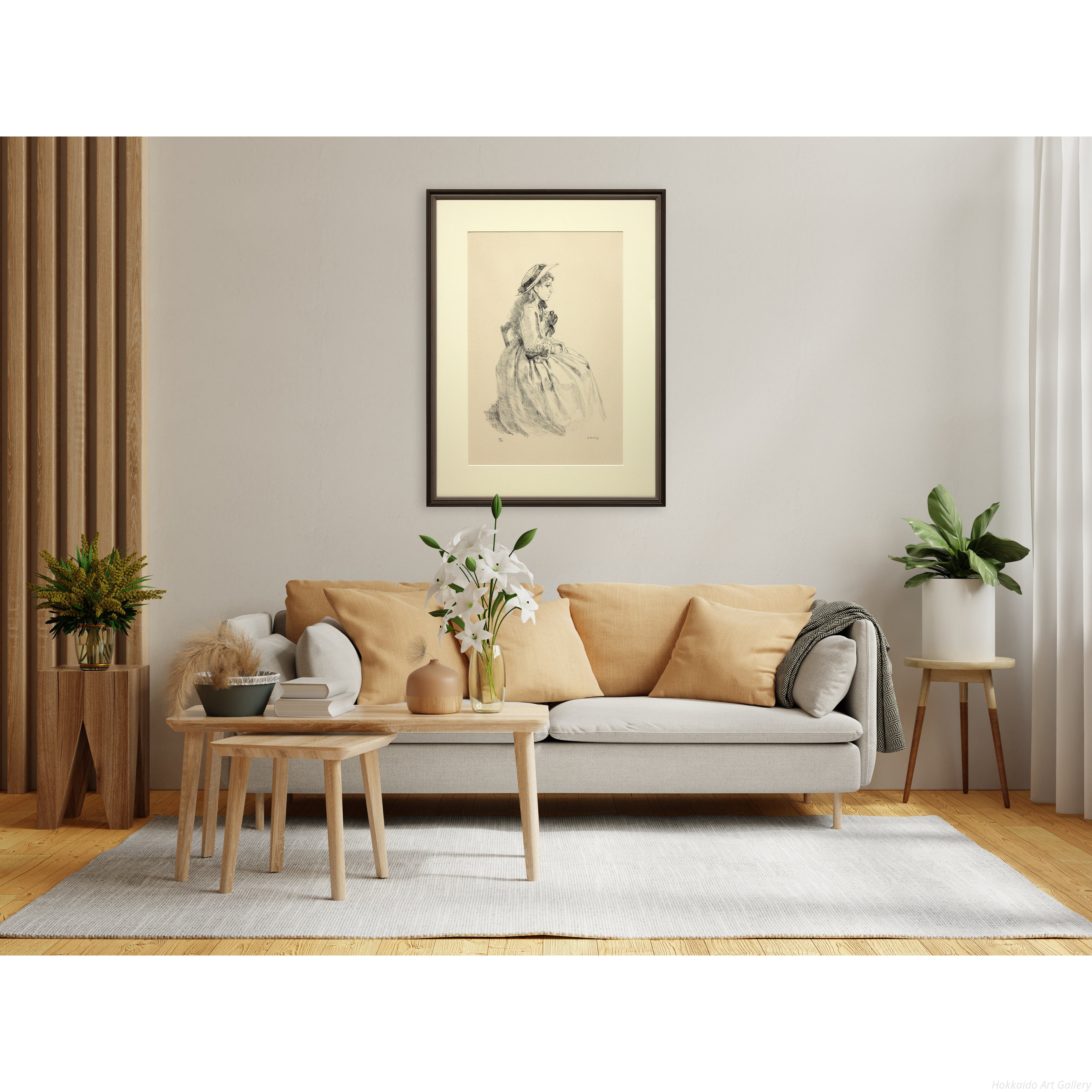 小磯良平 『ドレスの女』 リトグラフ - 北海道画廊