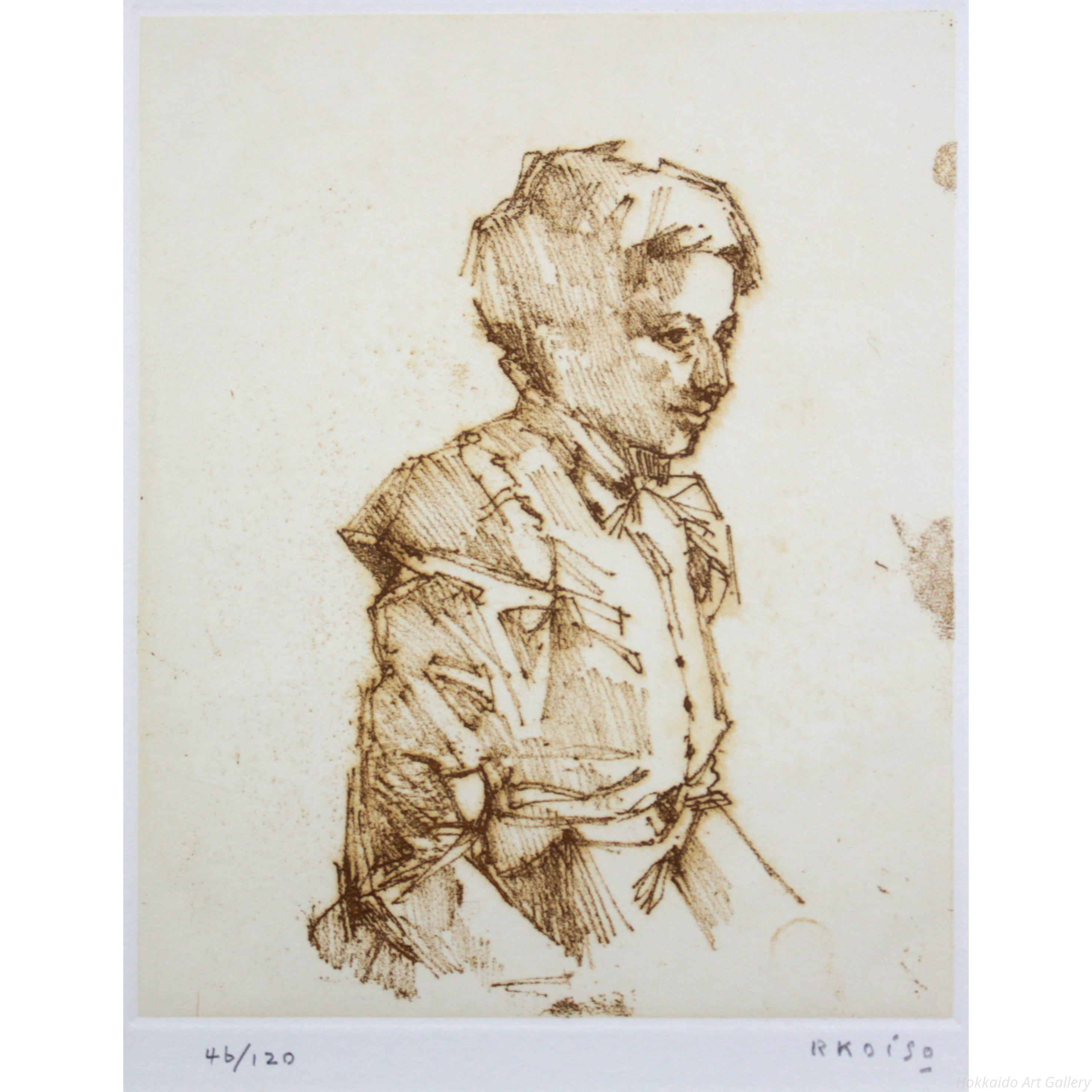 小磯良平 『婦人像A』 銅版画 - 北海道画廊