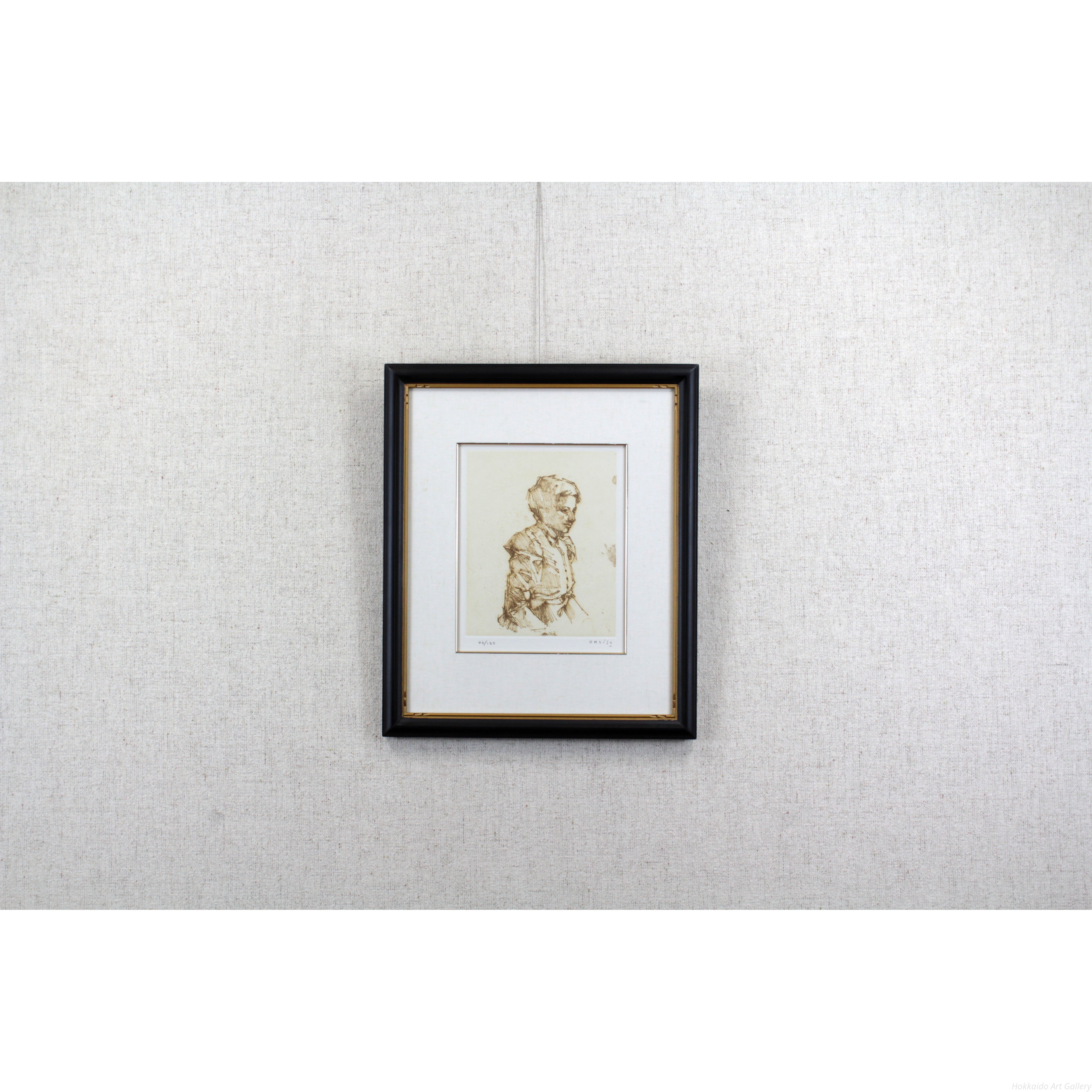 小磯良平 『婦人像A』 銅版画 - 北海道画廊