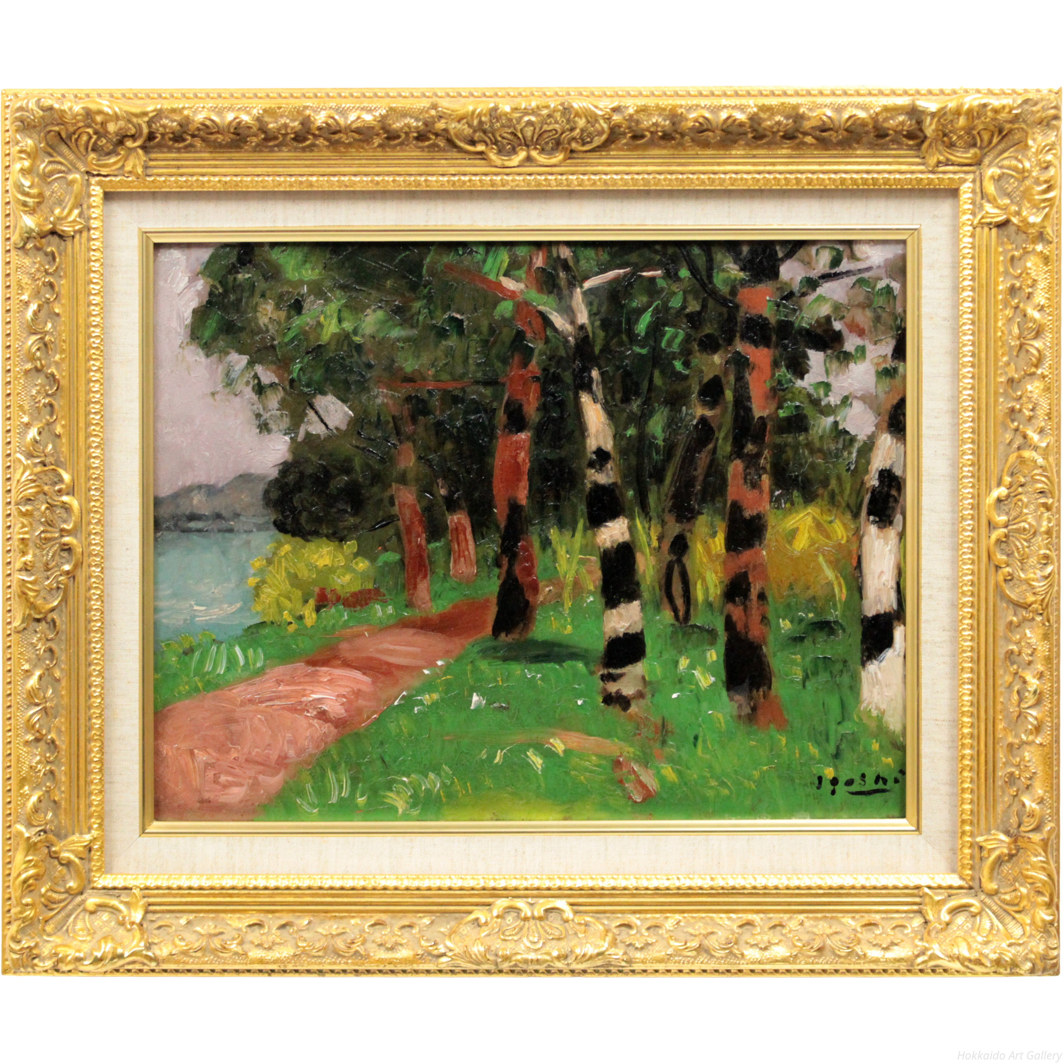 居串佳一 『新緑』 油彩画 - 北海道画廊