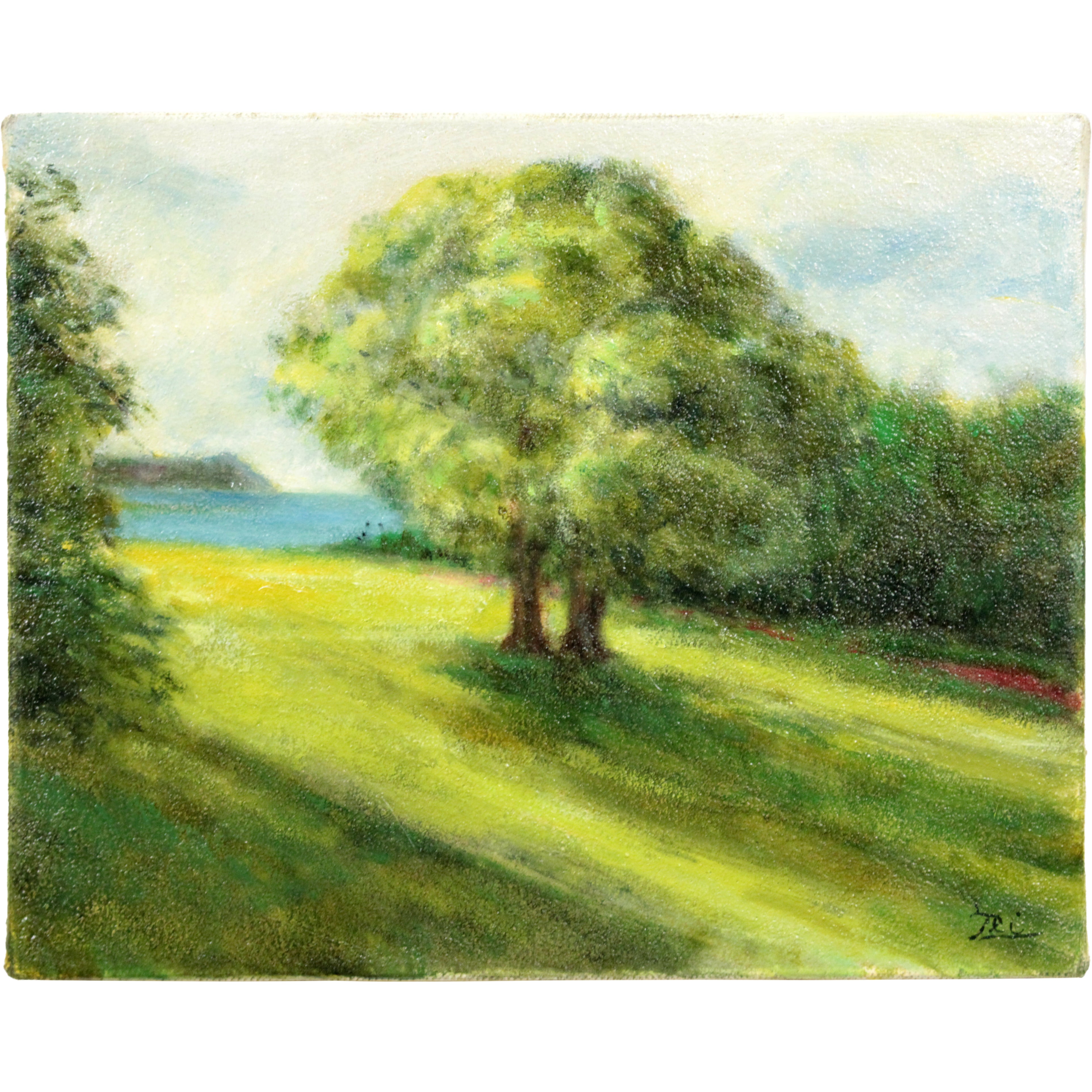 山本貞 『海辺の丘』 油彩画 - 北海道画廊