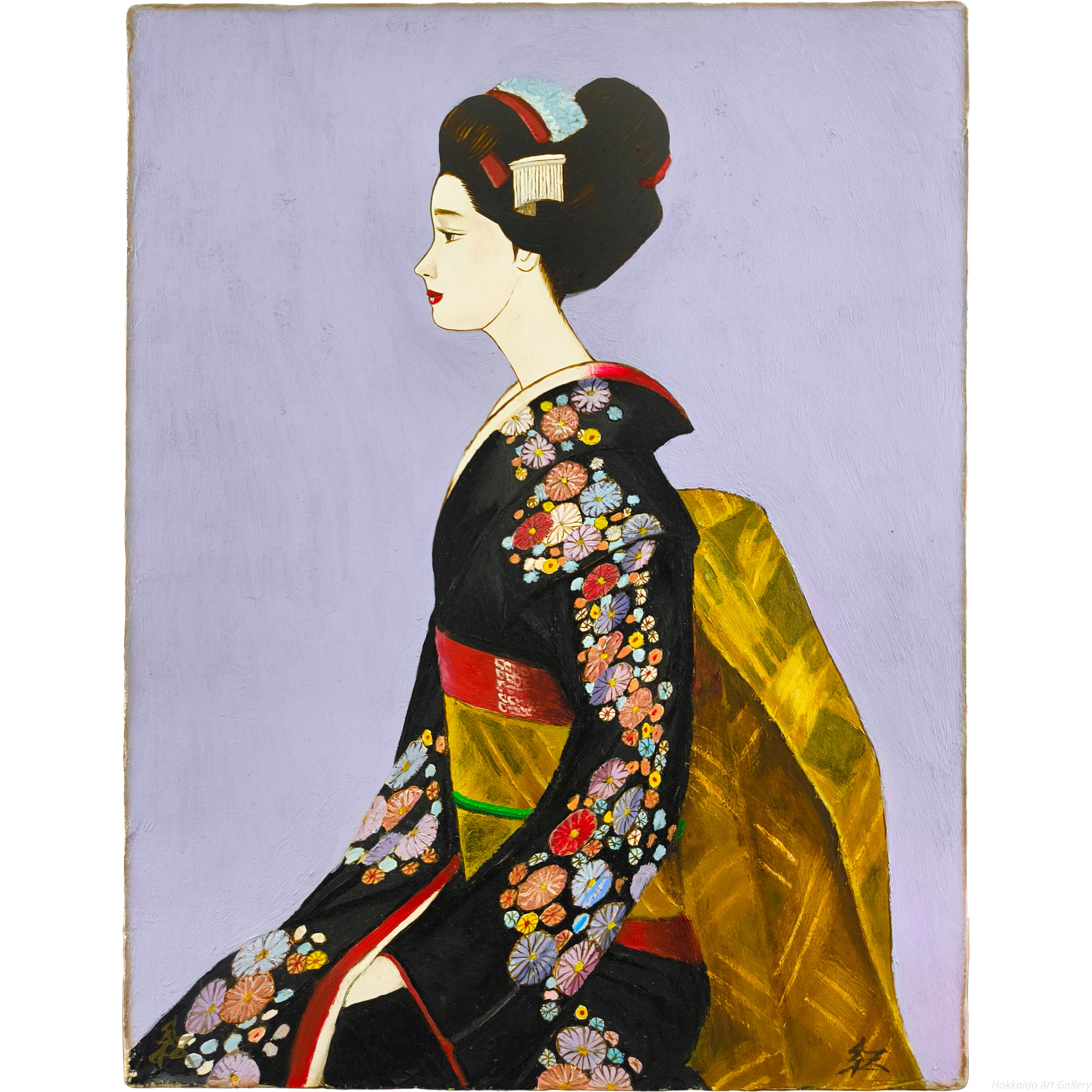 川瀬紀深子 『初春』 油彩画 - 北海道画廊