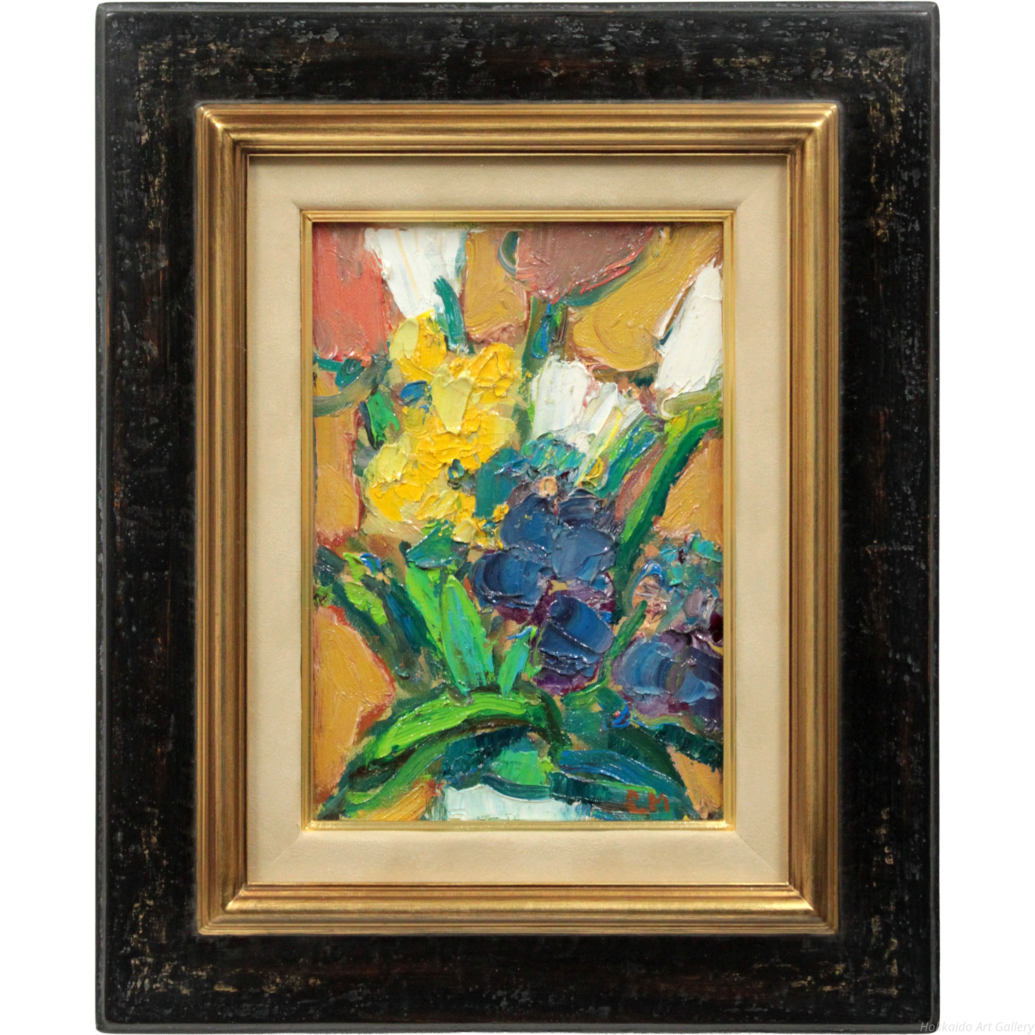 御生伸 『花』 油彩画 - 北海道画廊