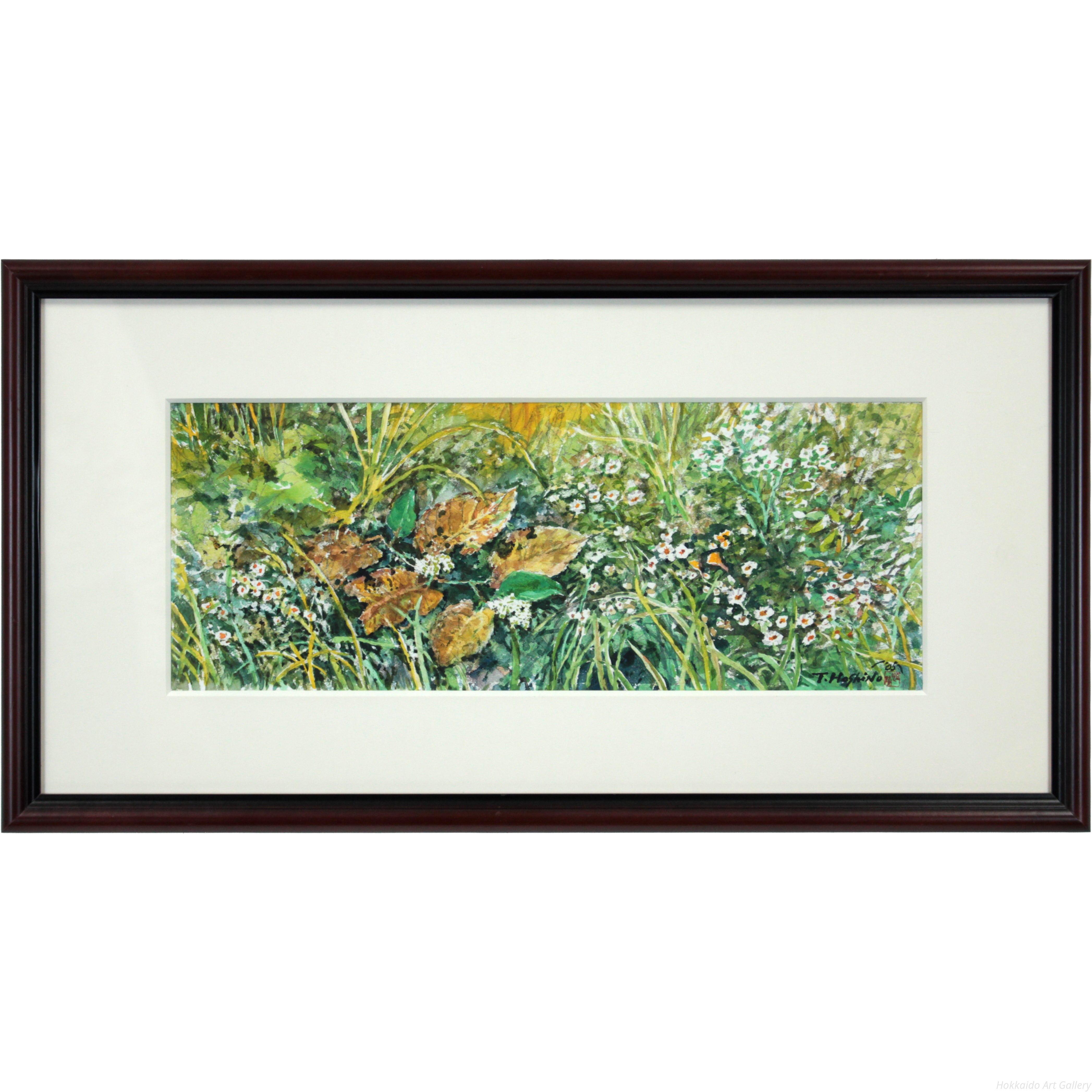 星野恒隆 『虫の声聴く』 水彩画 - 北海道画廊