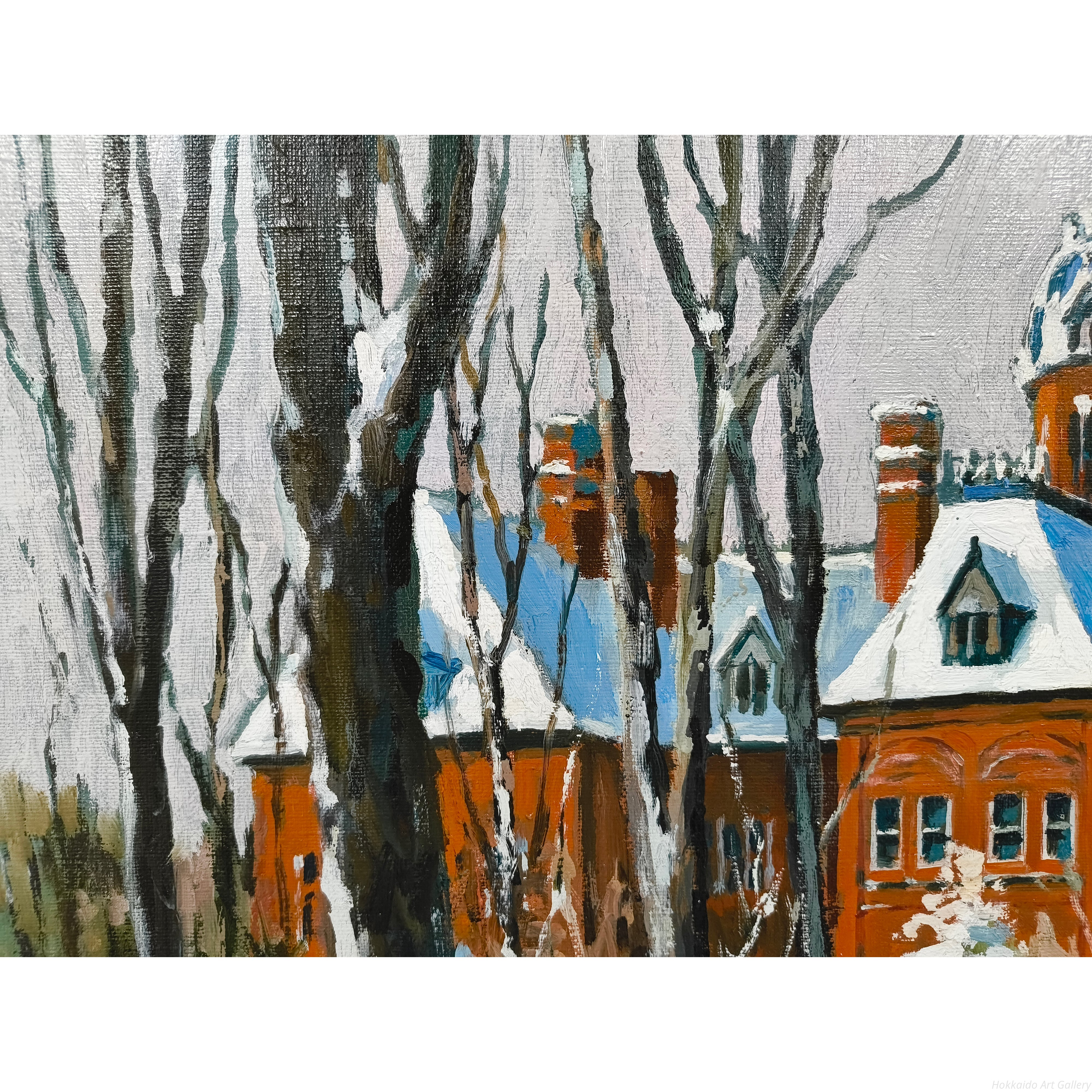 星野恒隆 『雪の道庁』 油彩画 - 北海道画廊