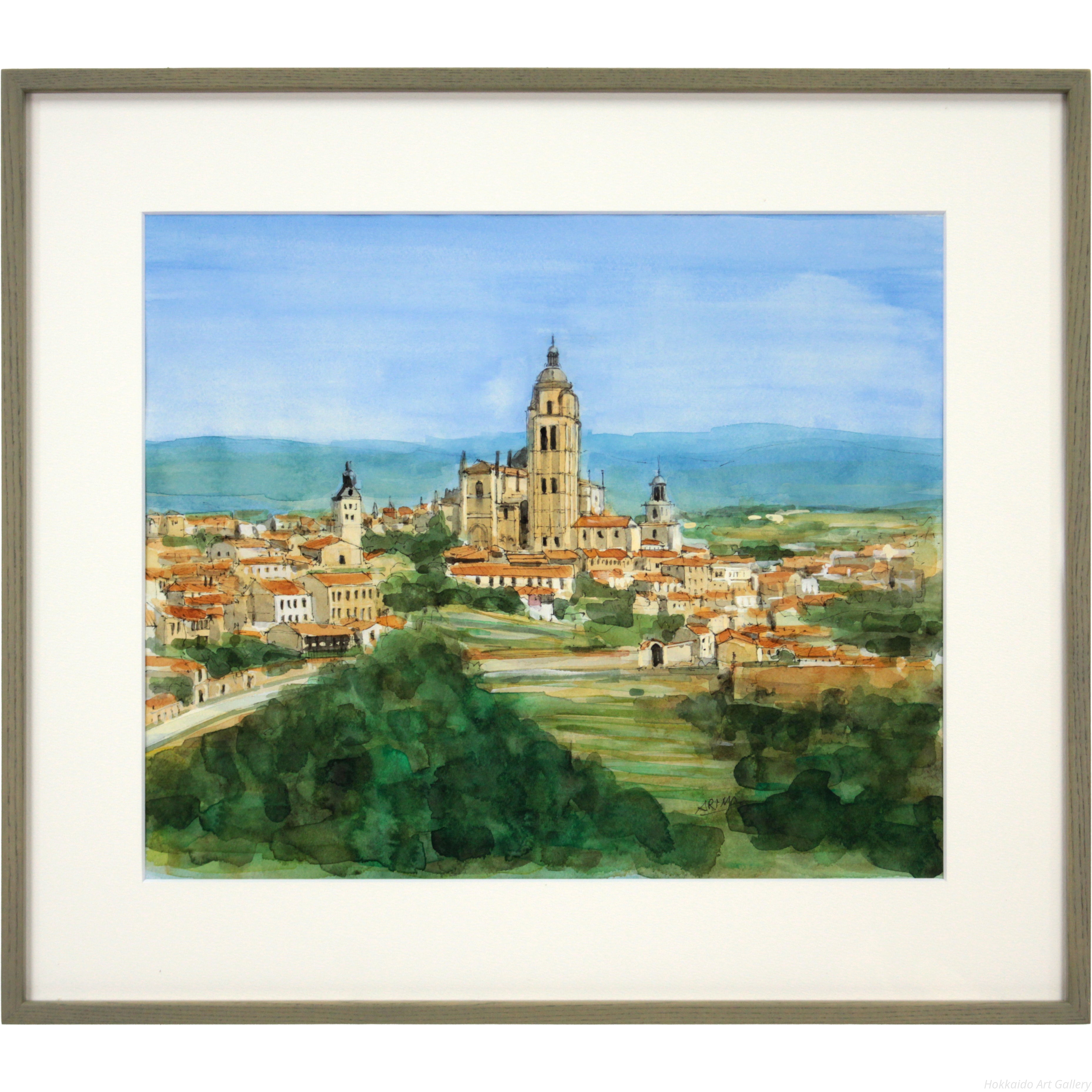 有馬和彦 『セゴビア』 水彩画 - 北海道画廊