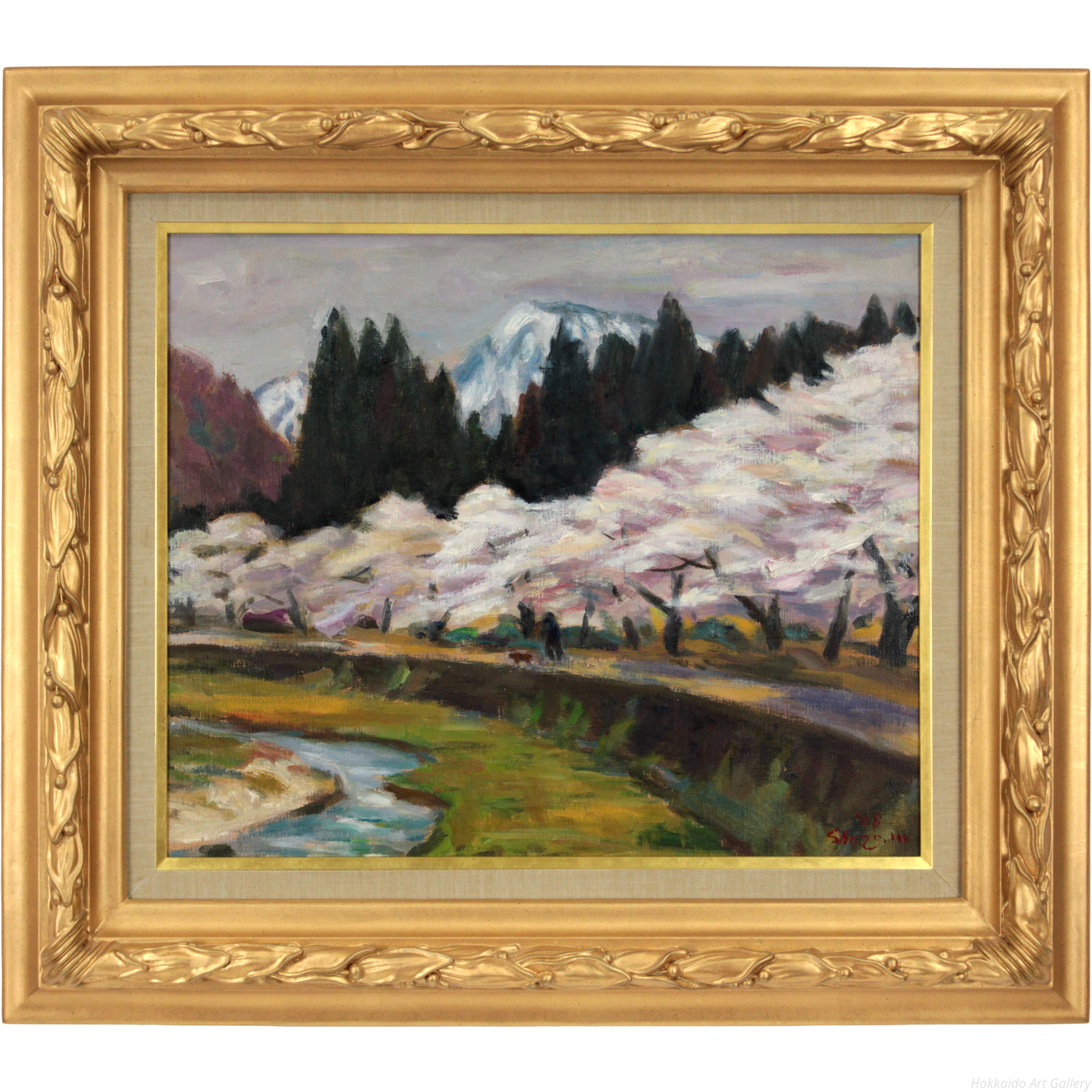 村田省蔵 『春閑』 油彩画 - 北海道画廊