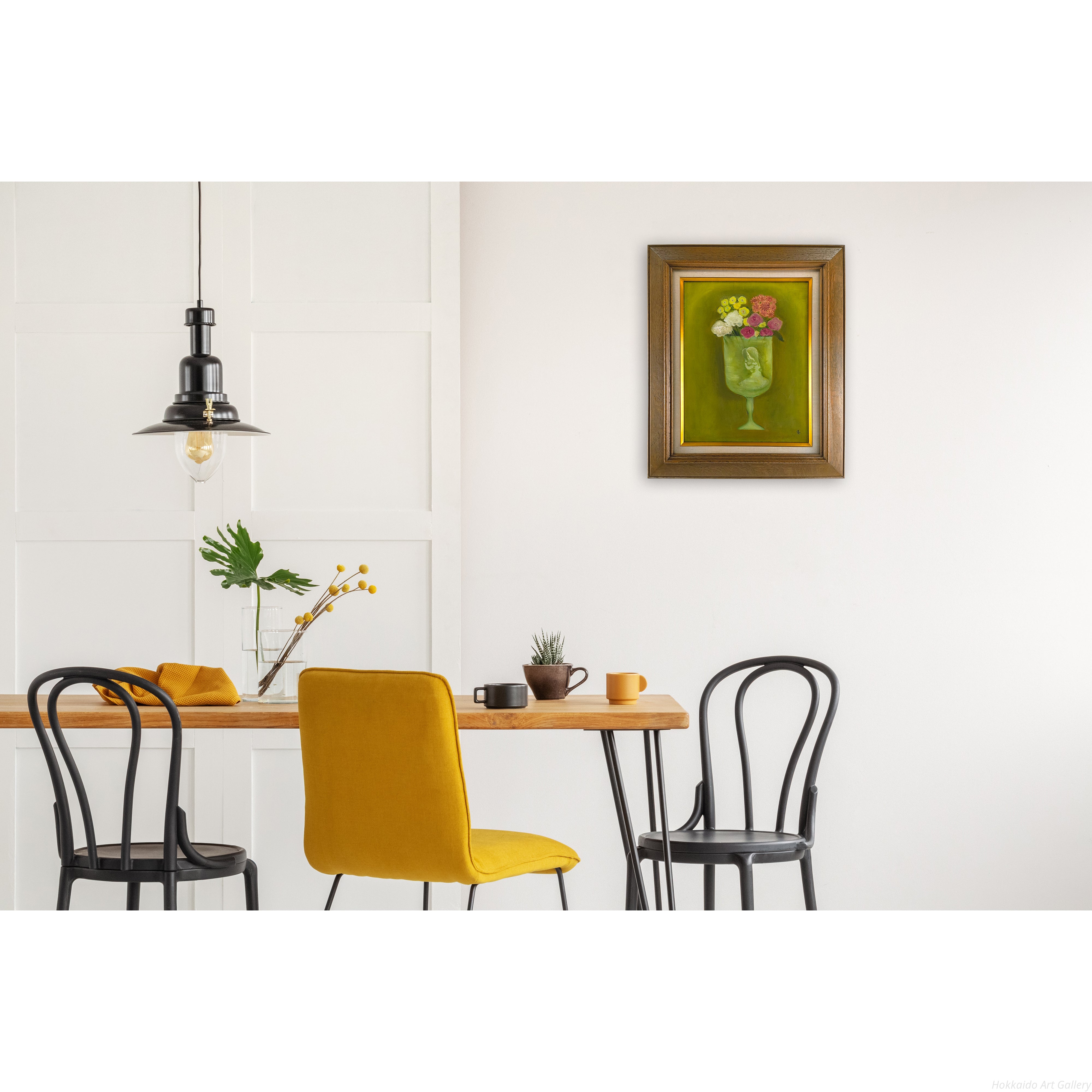 杢田たけを 「愛人」油彩画 杢田たけを 『花と恋人』 油彩画 - 北海道画廊