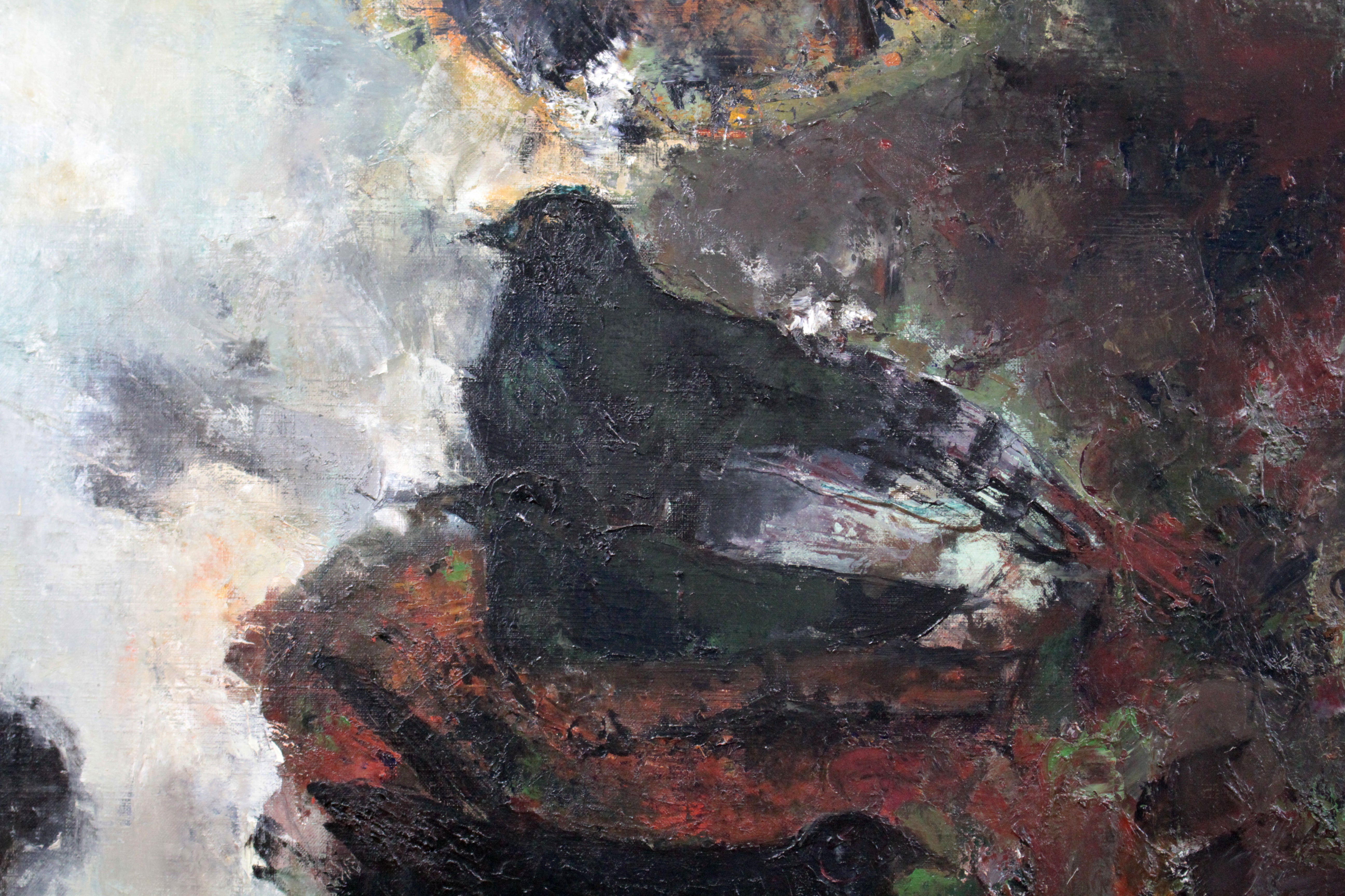 松尾隆司 『山鳩の森』 油彩画 - 北海道画廊