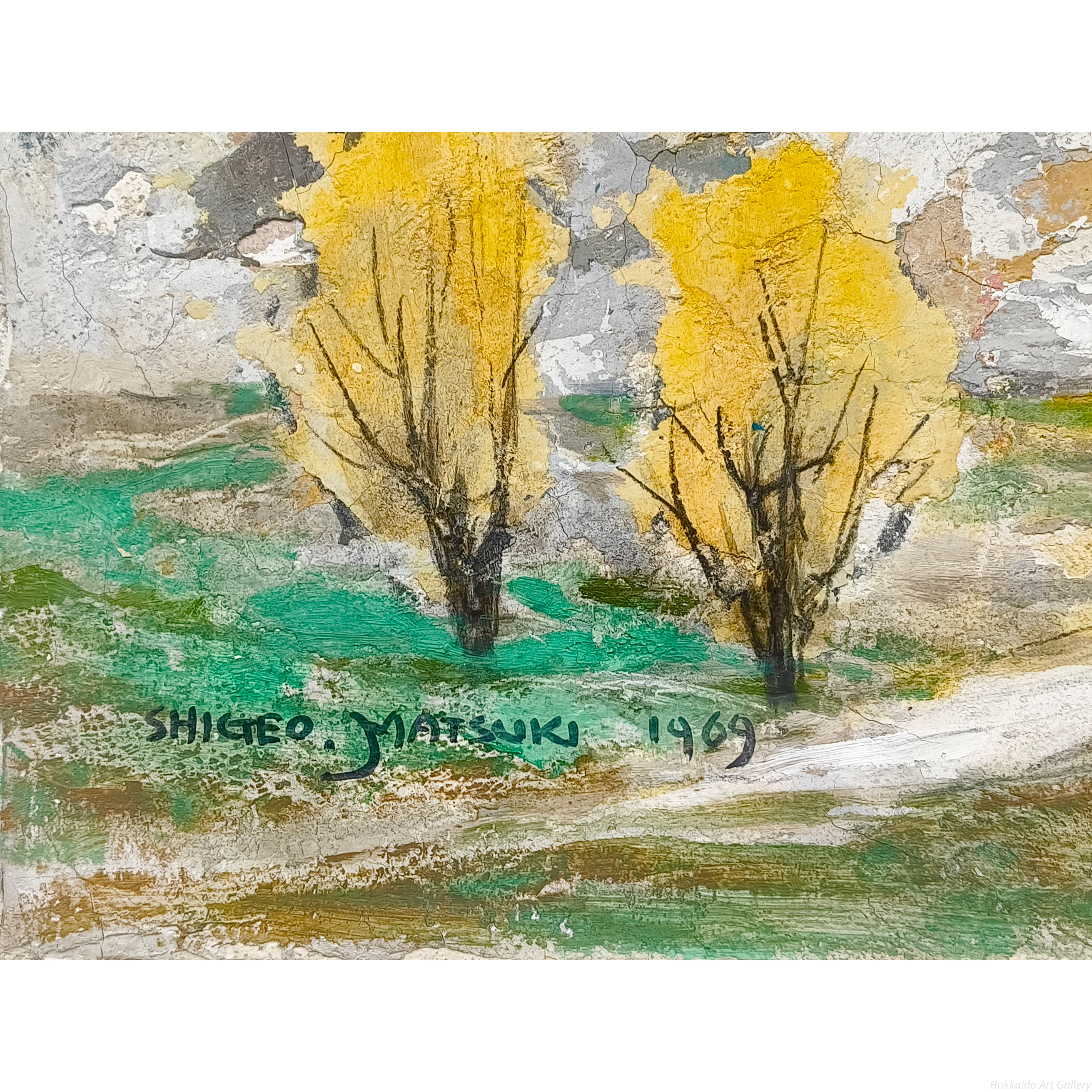 由木　礼　白い記念碑　　絵画 由木 礼 白い記念碑 絵画