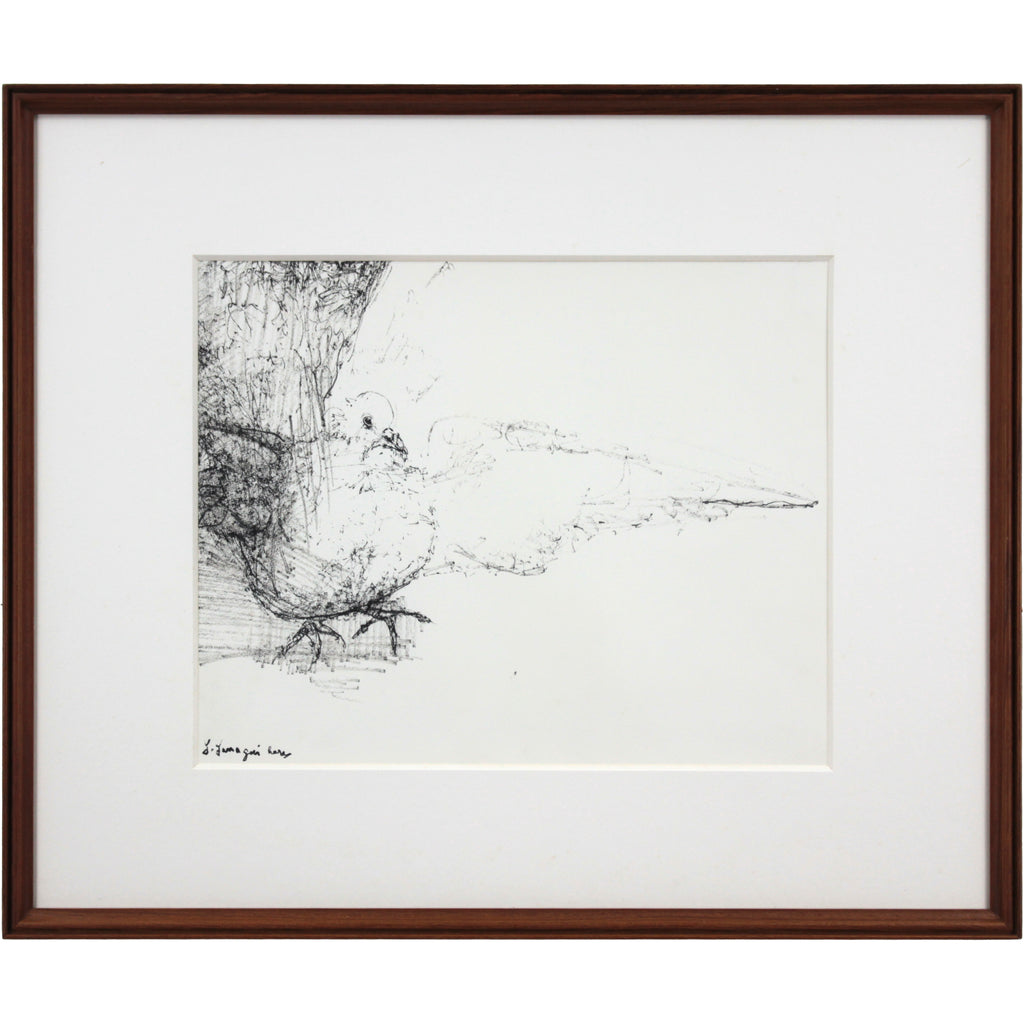 柳原義達 『鳩』 肉筆 - 北海道画廊