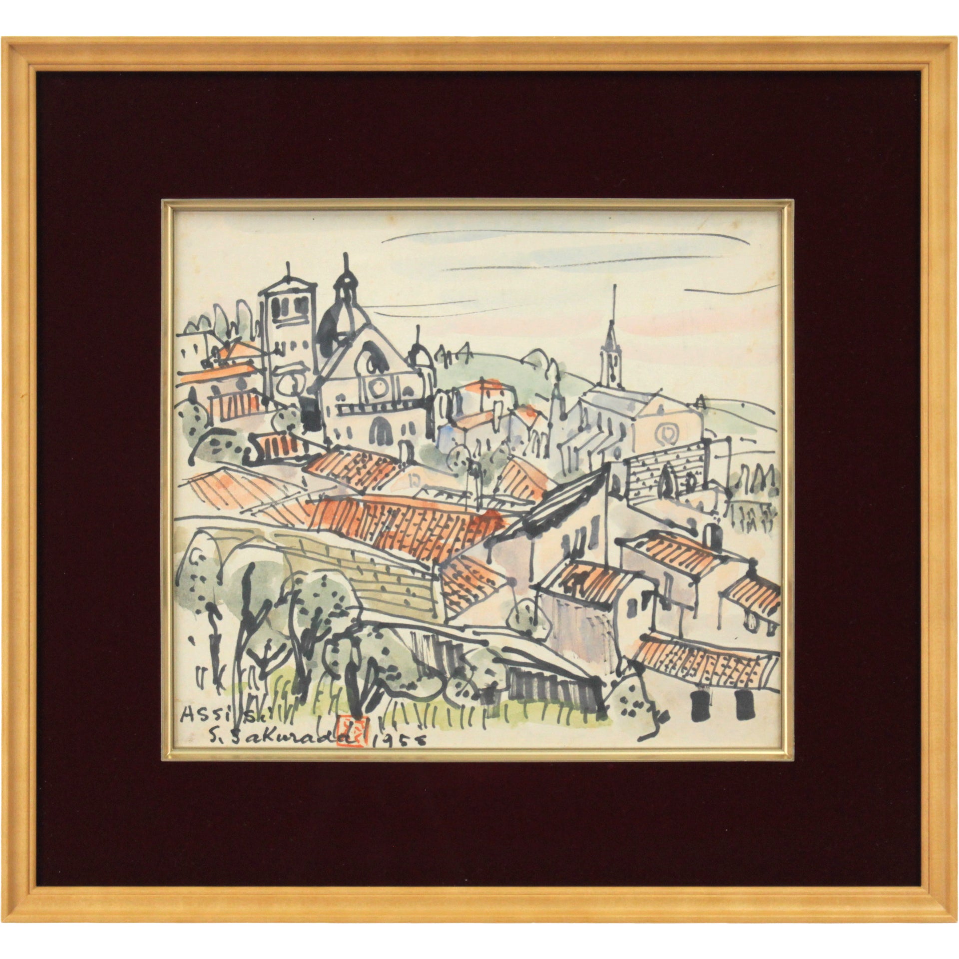 桜田精一 『Assisi』 水彩画 - 北海道画廊