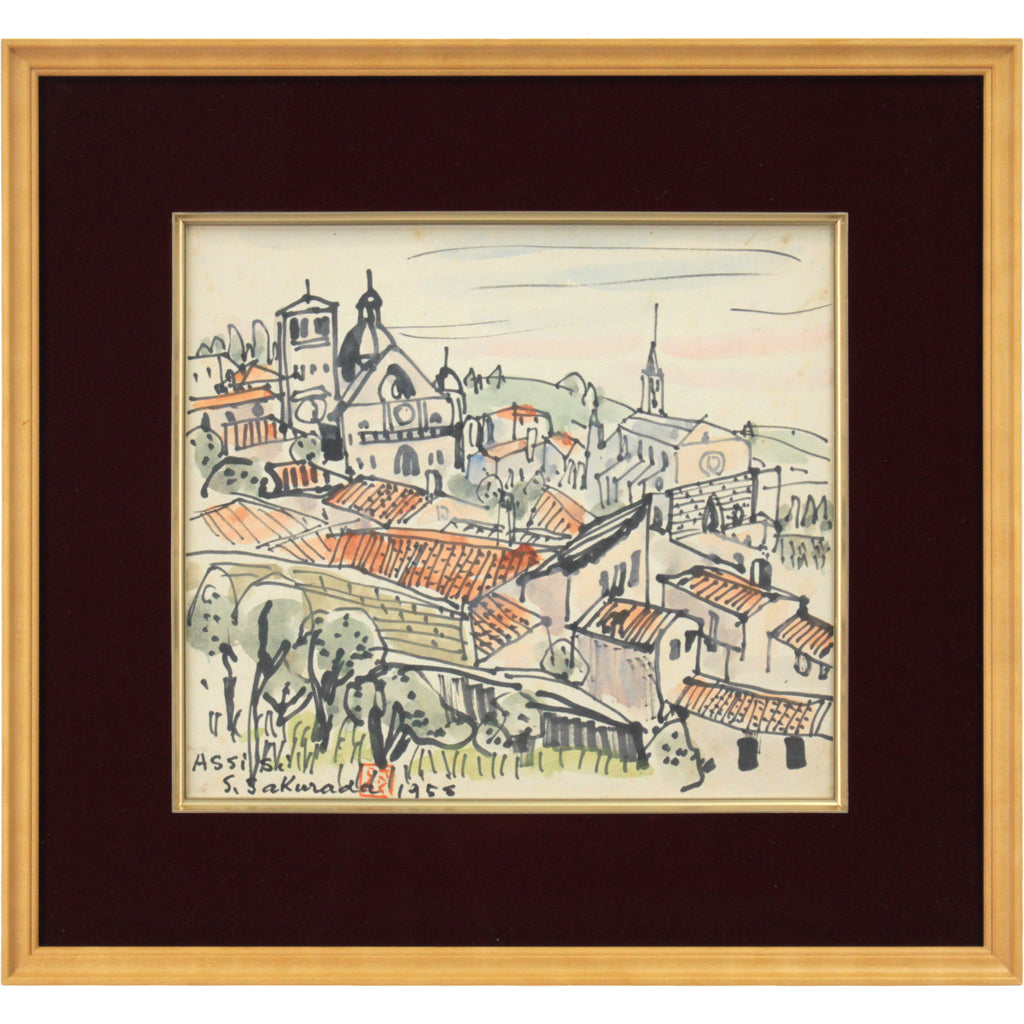 桜田精一 『Assisi』 水彩画 - 北海道画廊