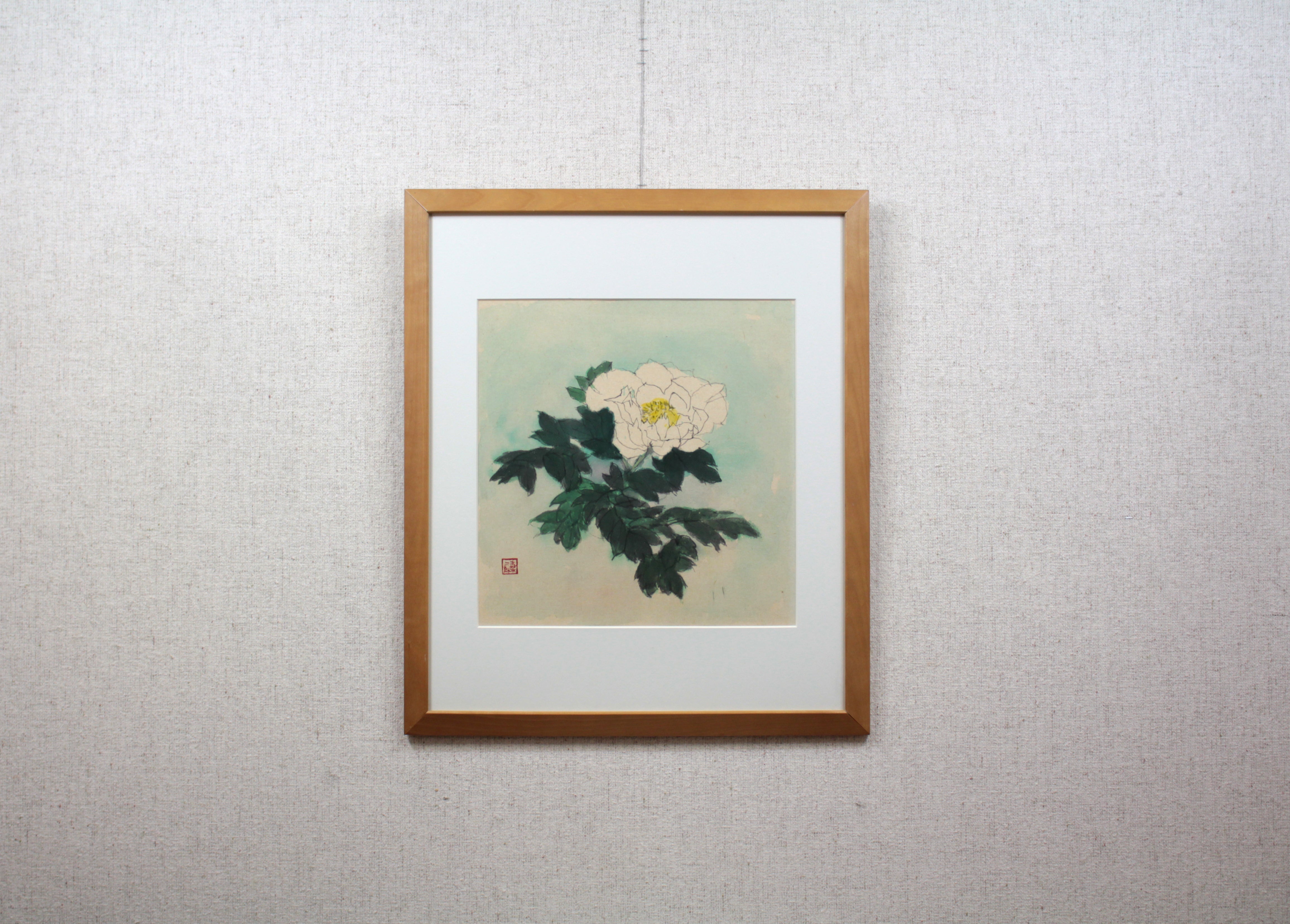 森本三郎 『牡丹』 水彩画 - 北海道画廊
