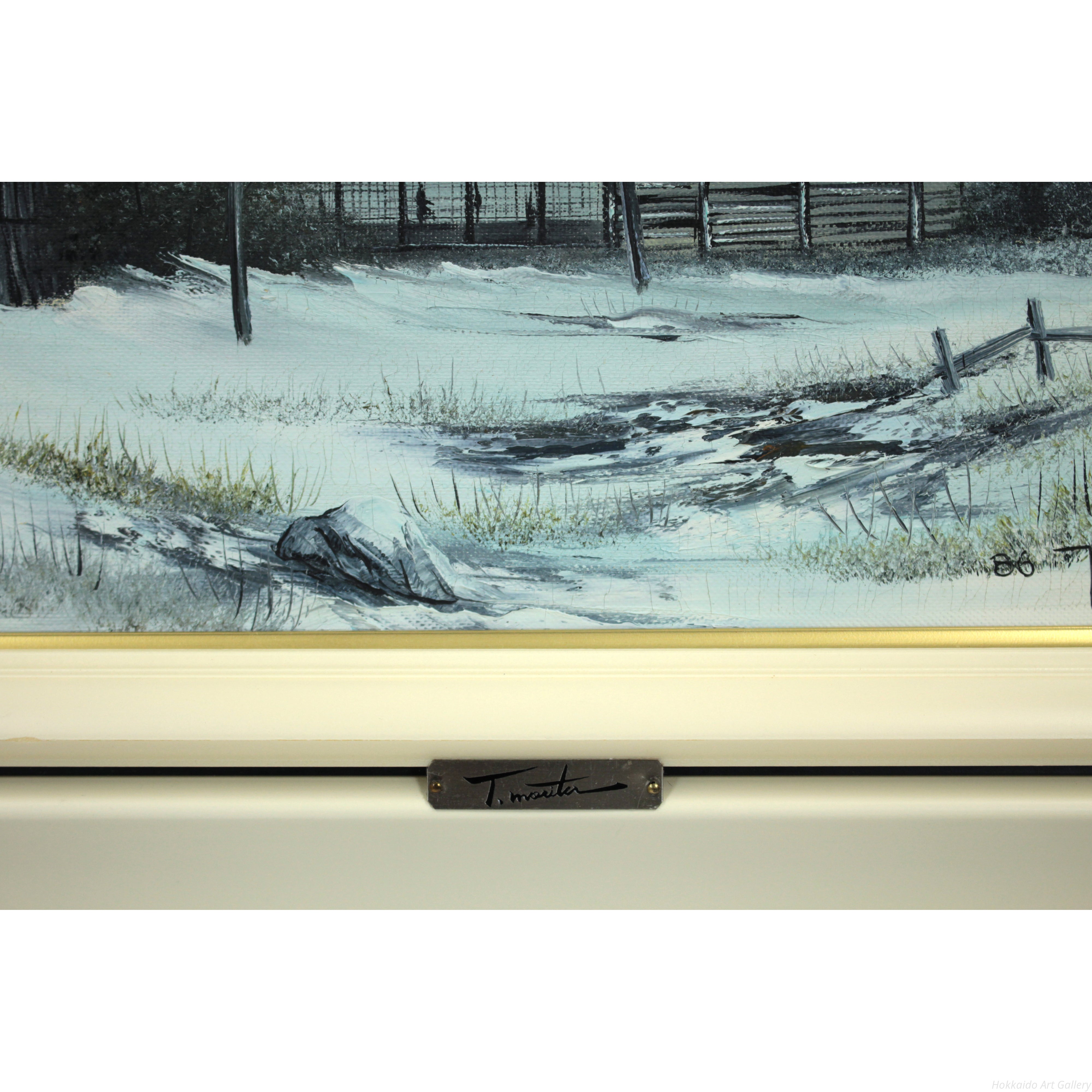 森田哲隆 『遠雪 地吹雪』 油彩画 - 北海道画廊