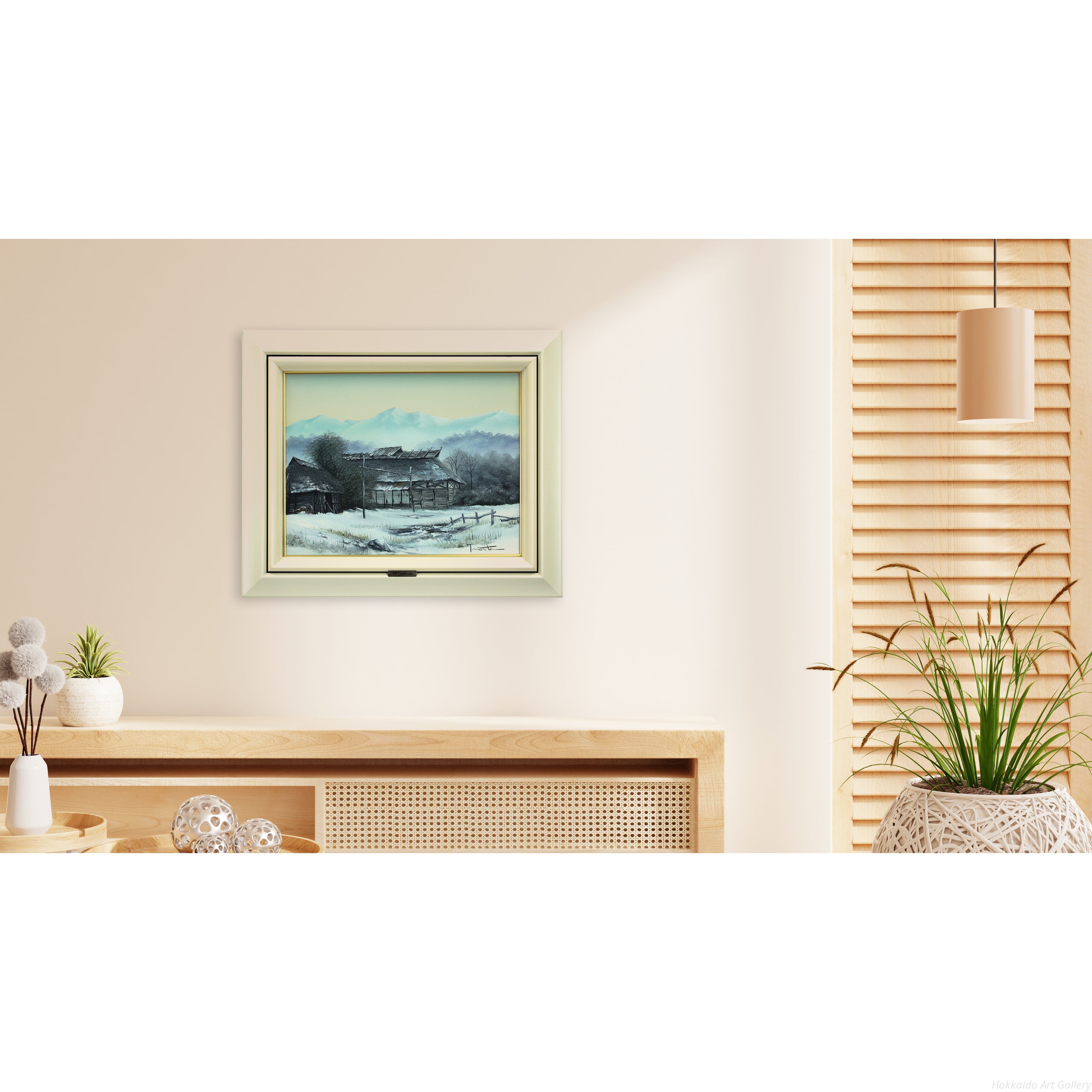 森田哲隆 『遠雪 地吹雪』 油彩画 - 北海道画廊