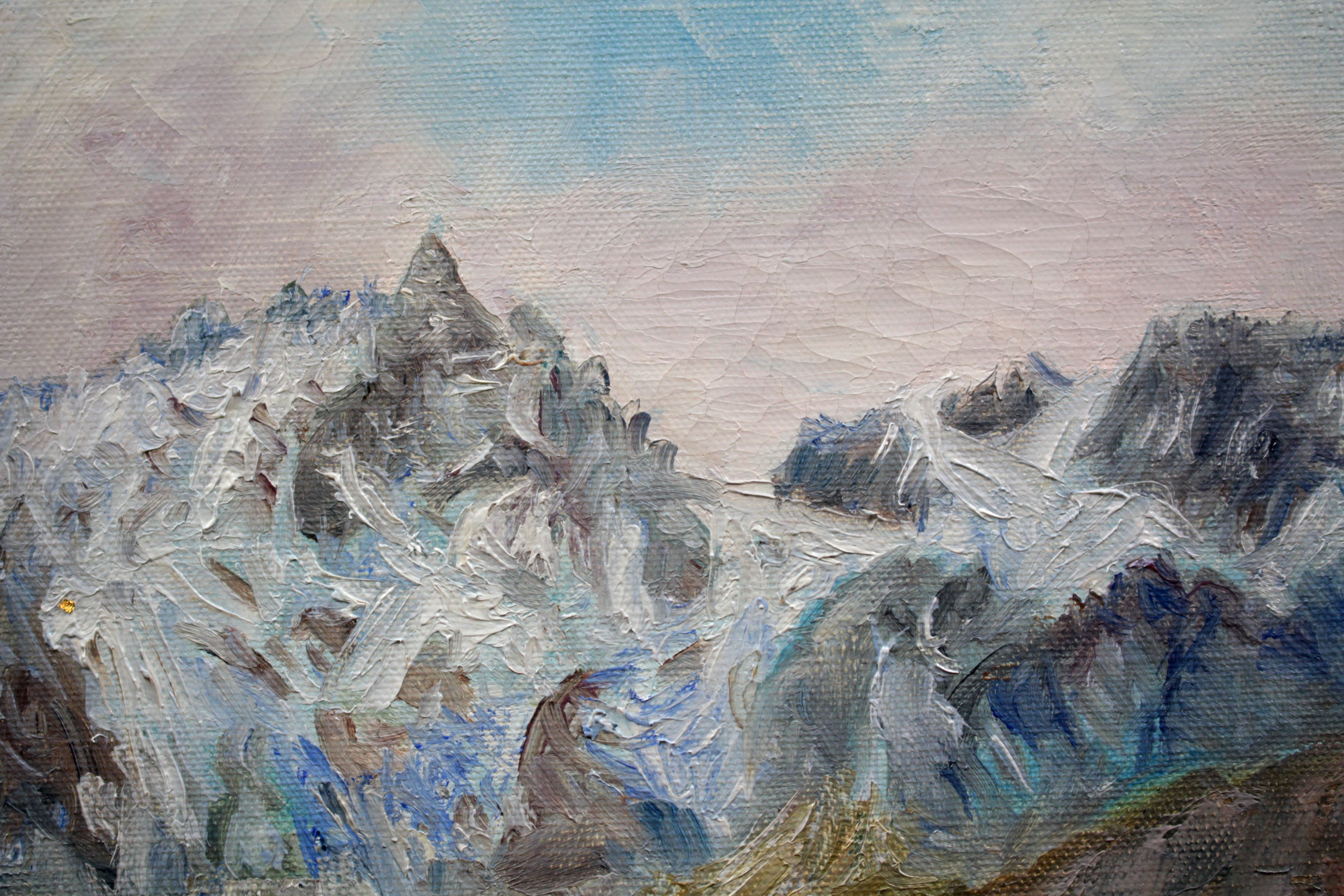 森 真道 『フランス風景 ドフィネの山村』 油彩画 - 北海道画廊