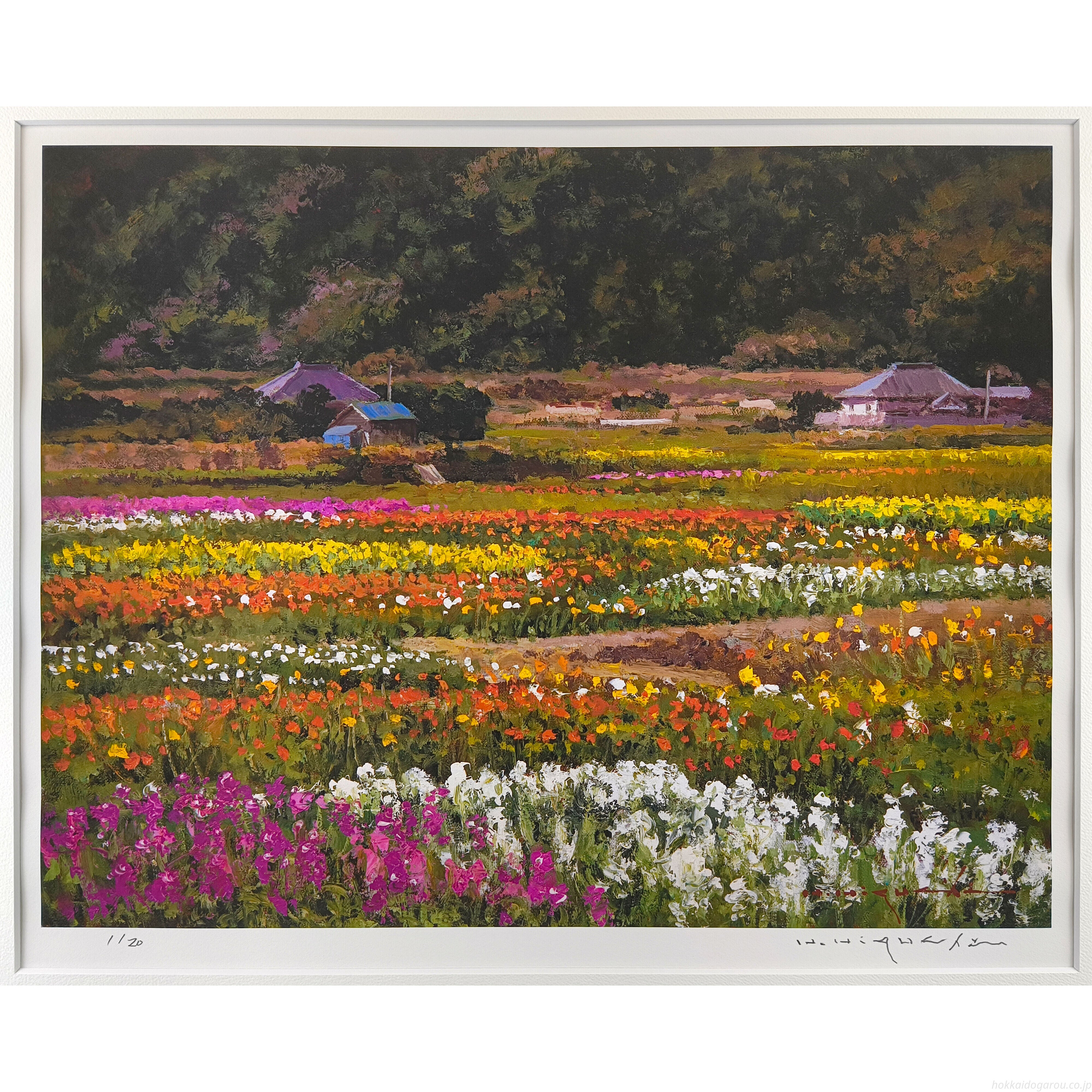 樋口洋 「花畑」 リトグラフ 版画 絵画 樋口洋 『花畑』 リトグラフ - 北海道画廊