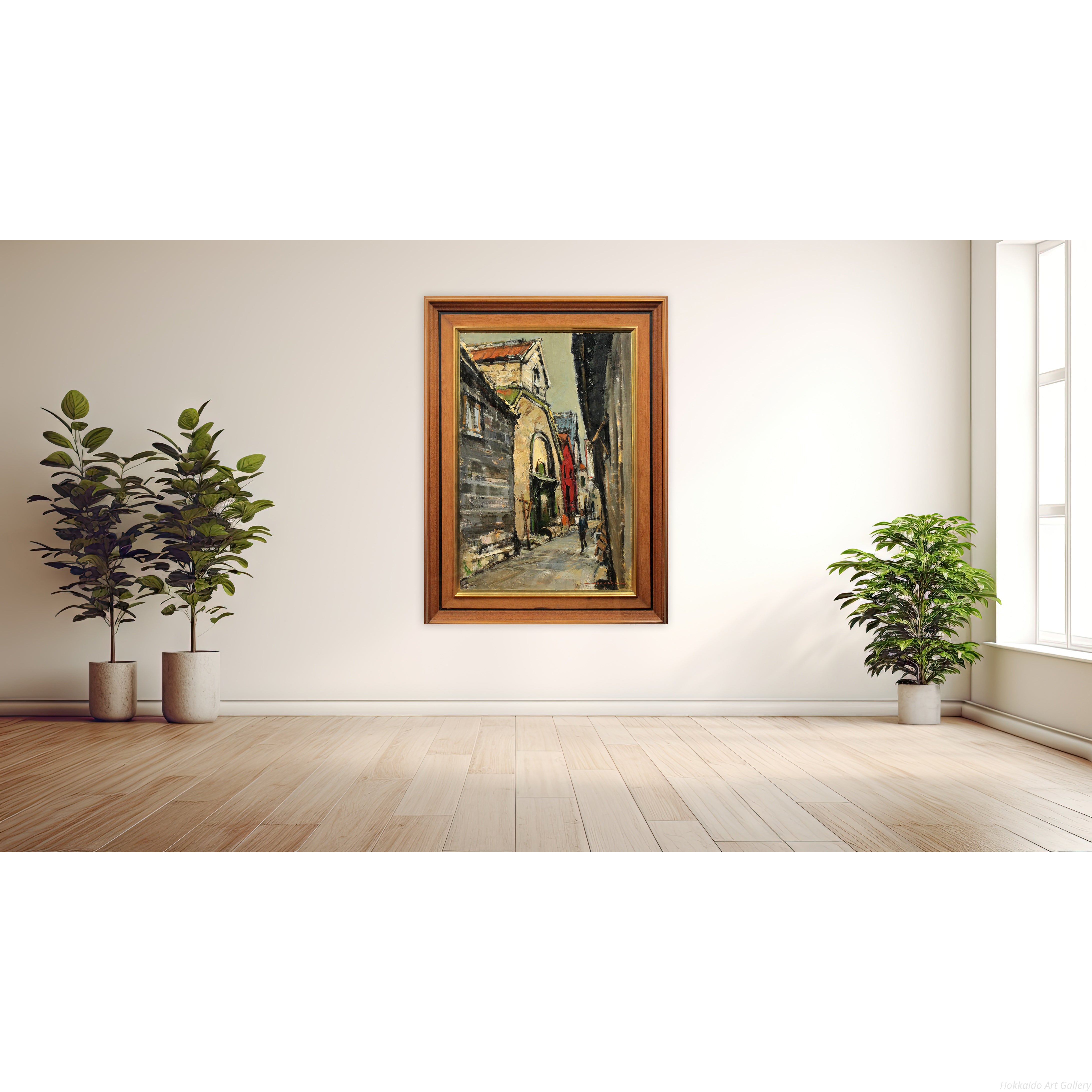 樋口洋 『雨上がりの小樽』 油彩画 - 北海道画廊