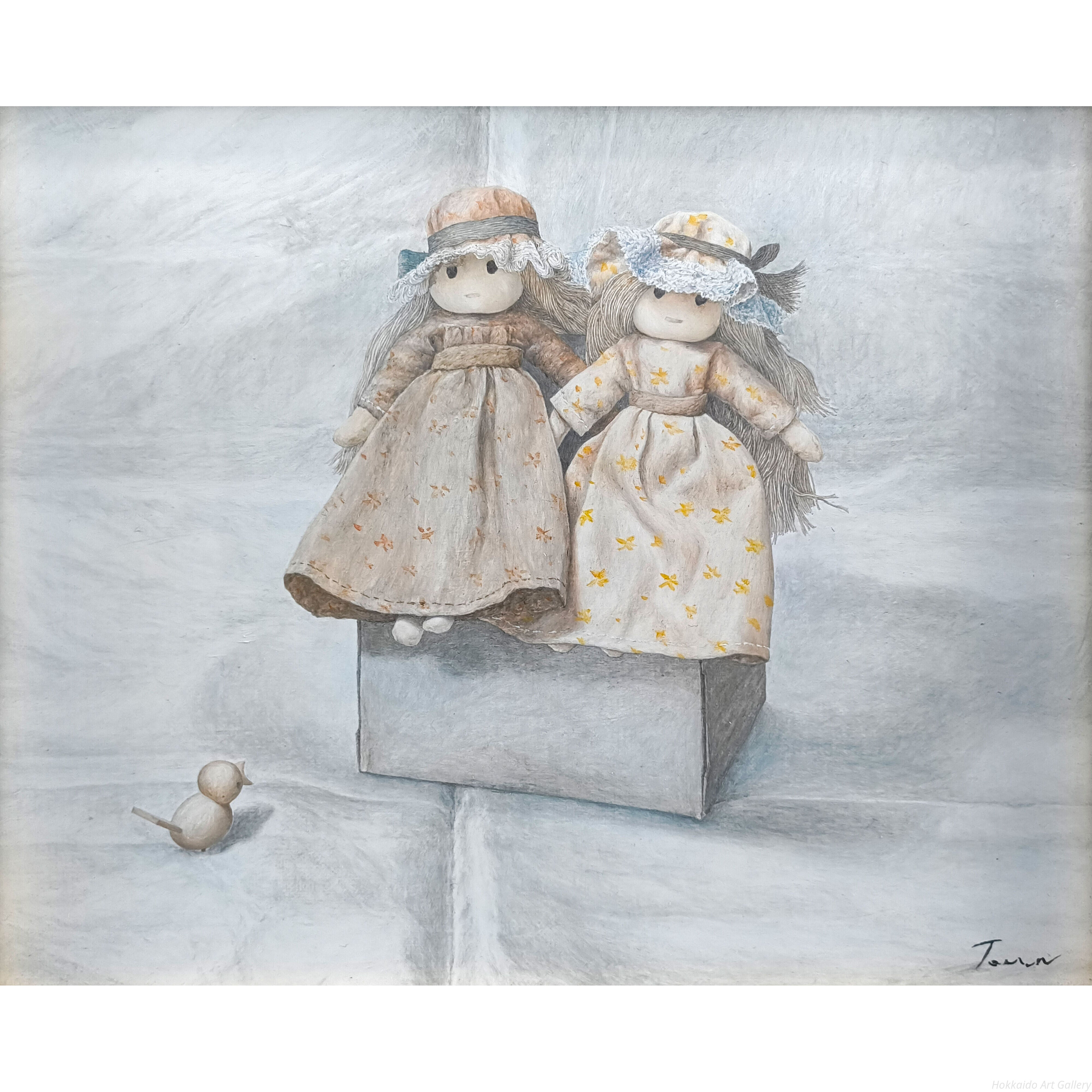 永井吐無 『人形』 油彩画 - 北海道画廊