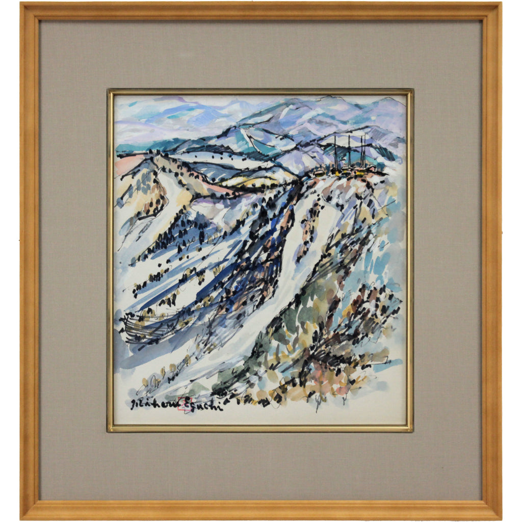 江口美春 『手稲山大回転コース』 水彩画 - 北海道画廊