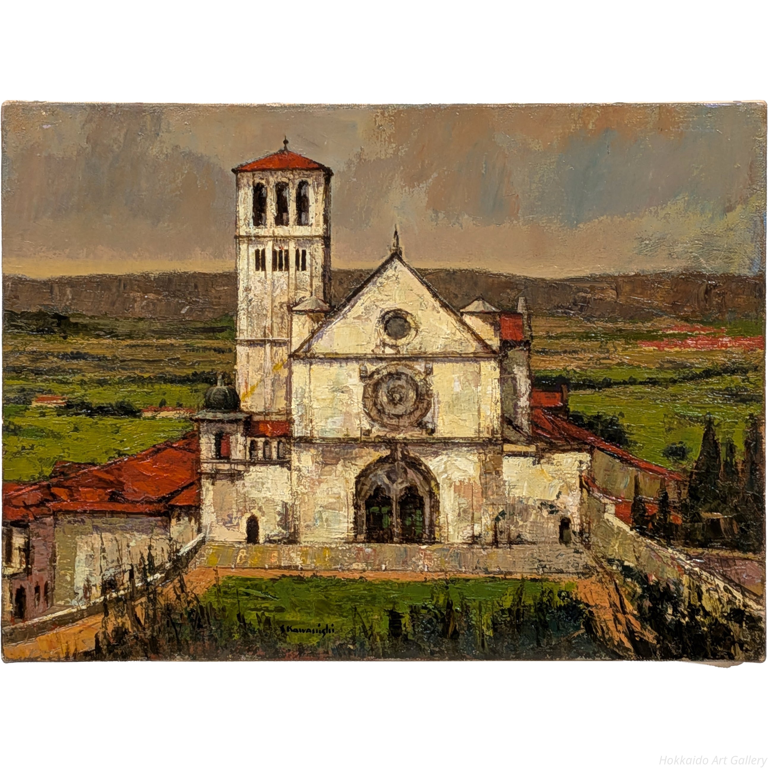 河西昭治 『白堊の聖堂』 油彩画 - 北海道画廊