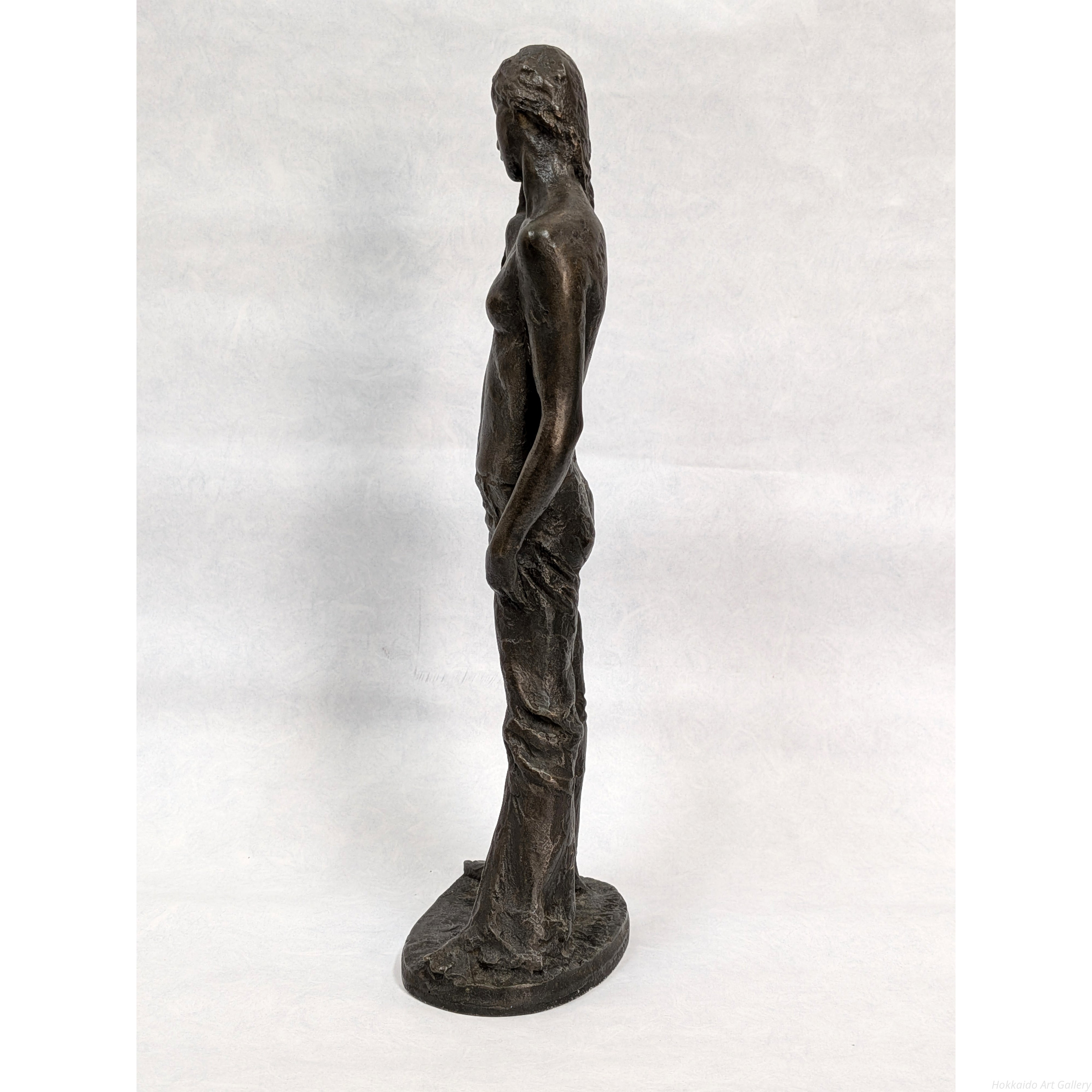 彫刻家　日展会員　浦山一雄作　銅板レリーフ　鳥人物像　額装　N　8102 彫刻家 日展会員 浦山一雄作 銅板レリーフ 鳥人物像 額装 N 8102