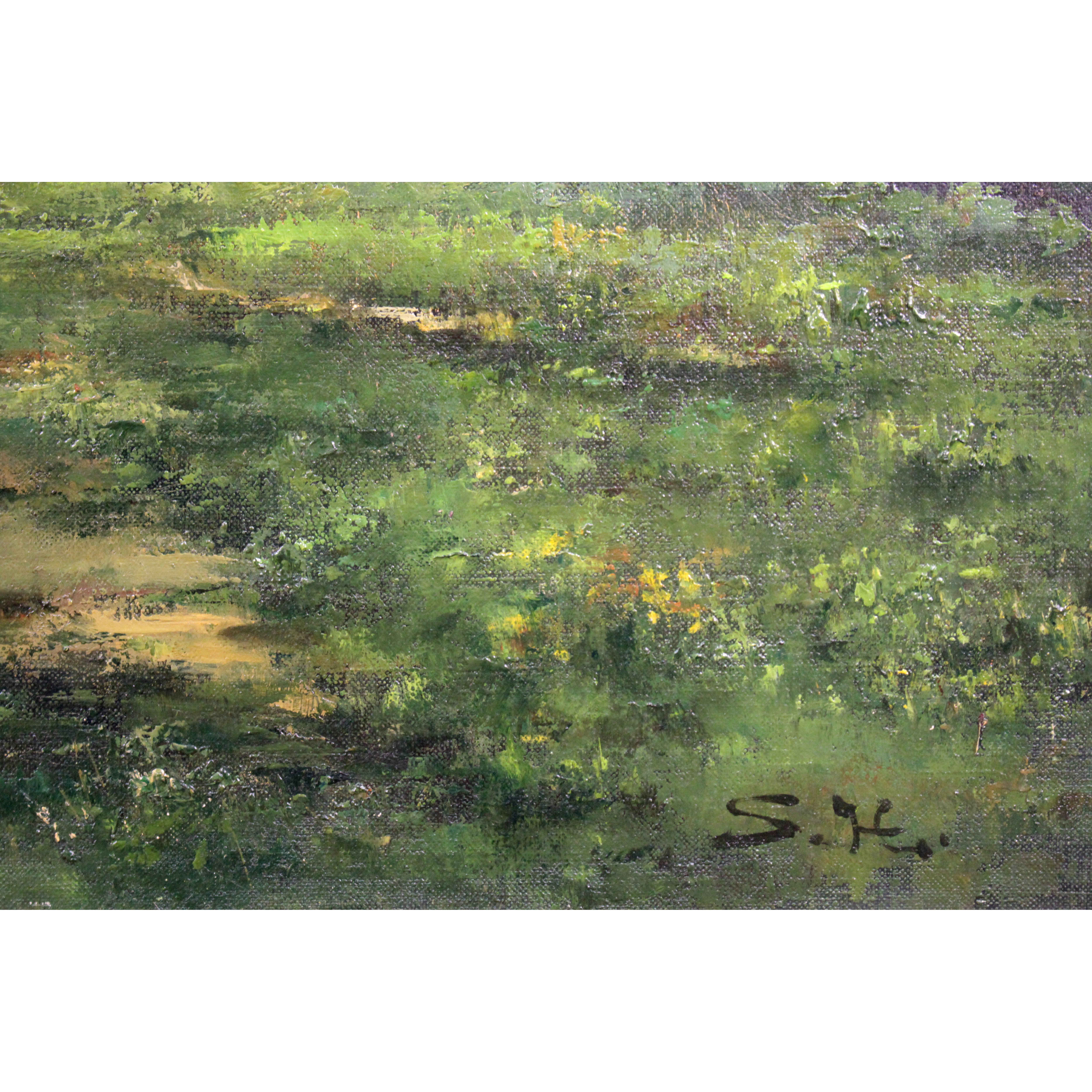 清水弘哉 『朝の木津川風景』 油彩画 - 北海道画廊