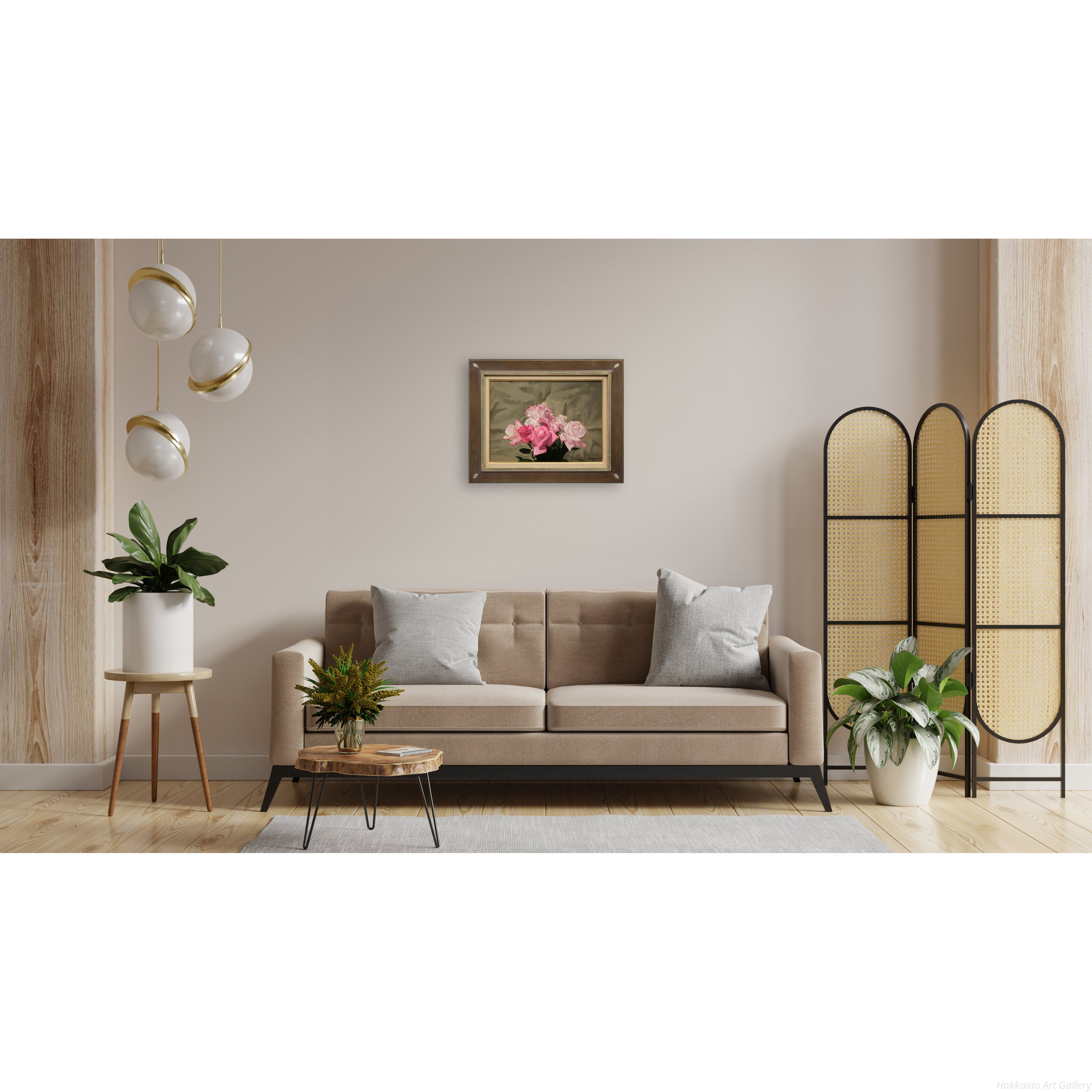 渡壁公義 『ばら』 油彩画 - 北海道画廊