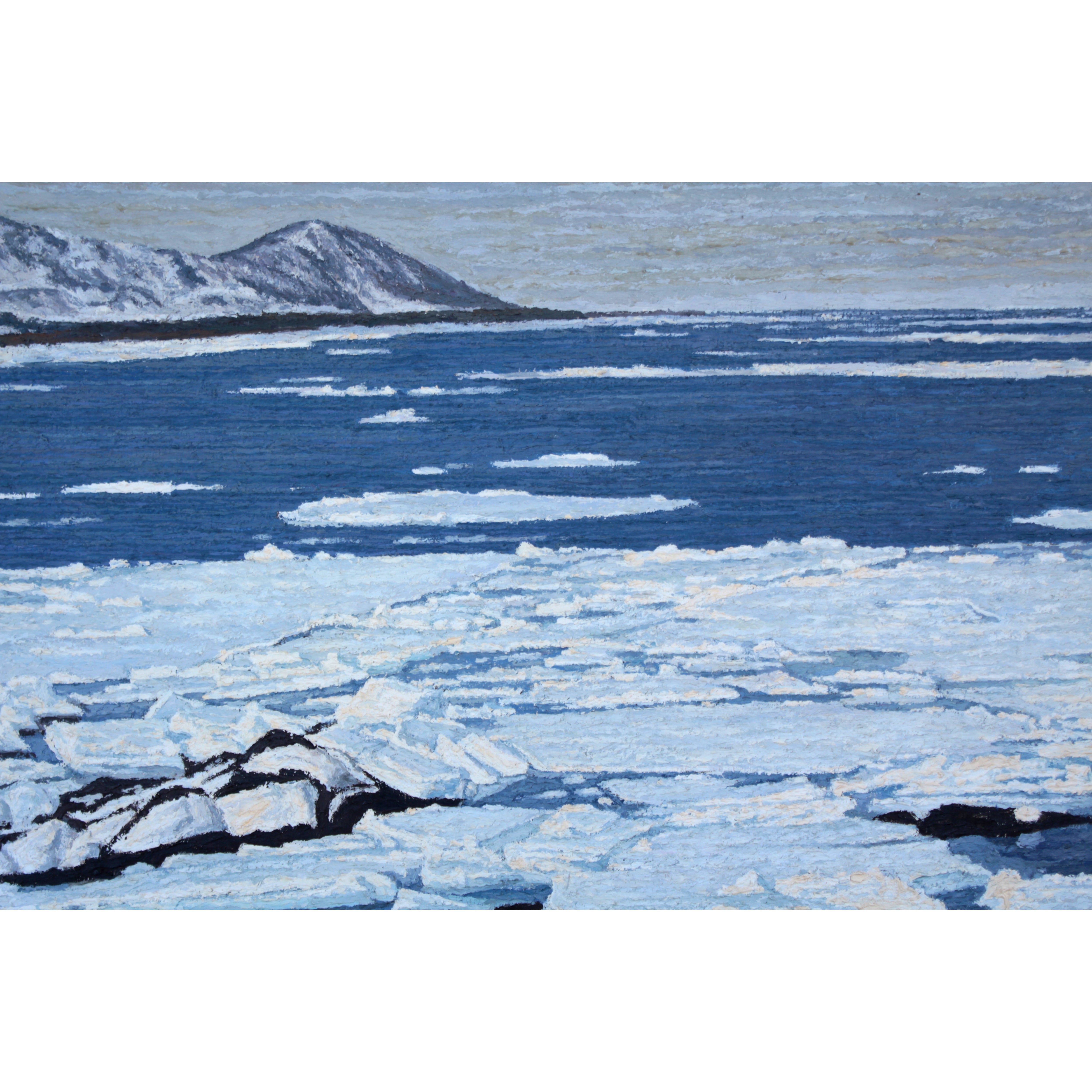 渡辺正敏 『オホーツクの流氷』 油彩画 - 北海道画廊