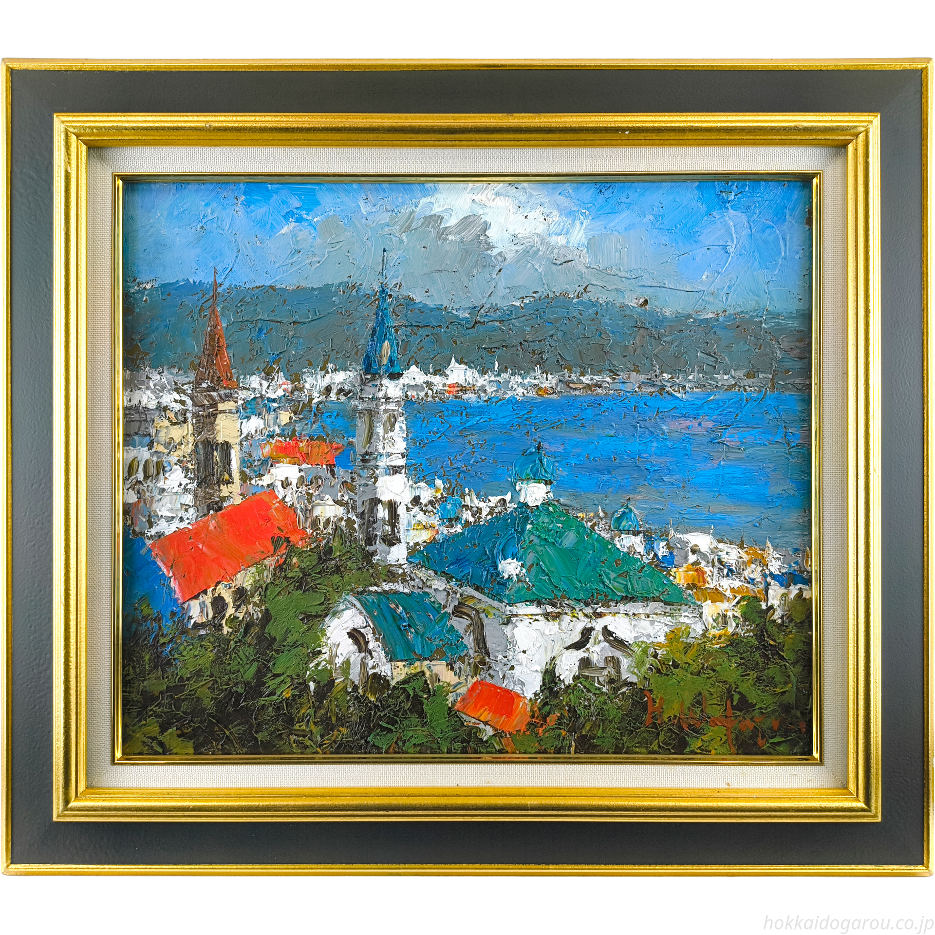 渡部ひでき 『函館』 油彩画 - 北海道画廊