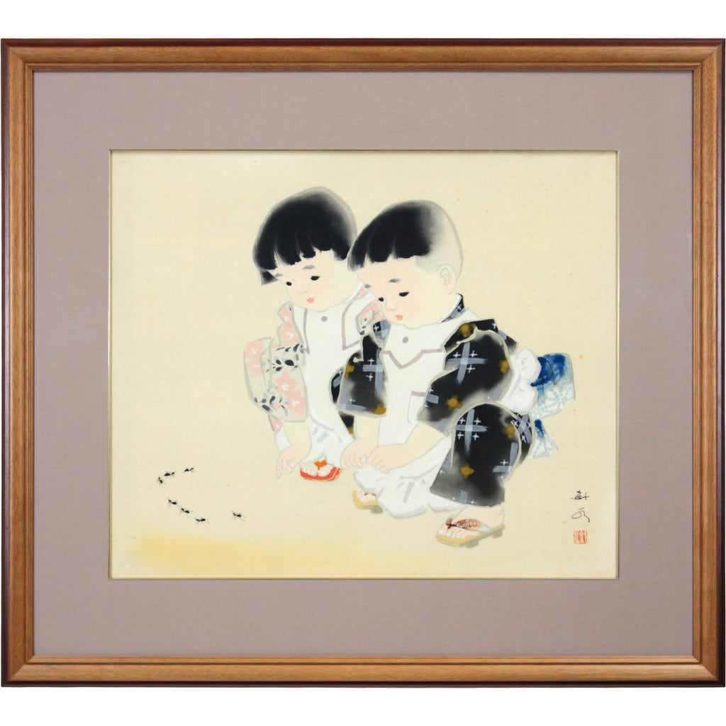 田中針水 『蟻の行列』 日本画 - 北海道画廊