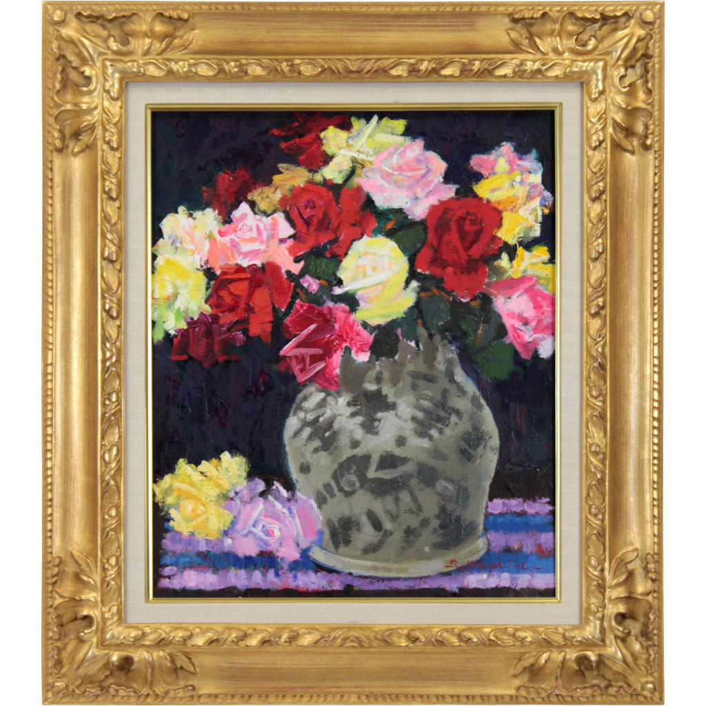 真柄修一 『薔薇』 油彩画 - 北海道画廊