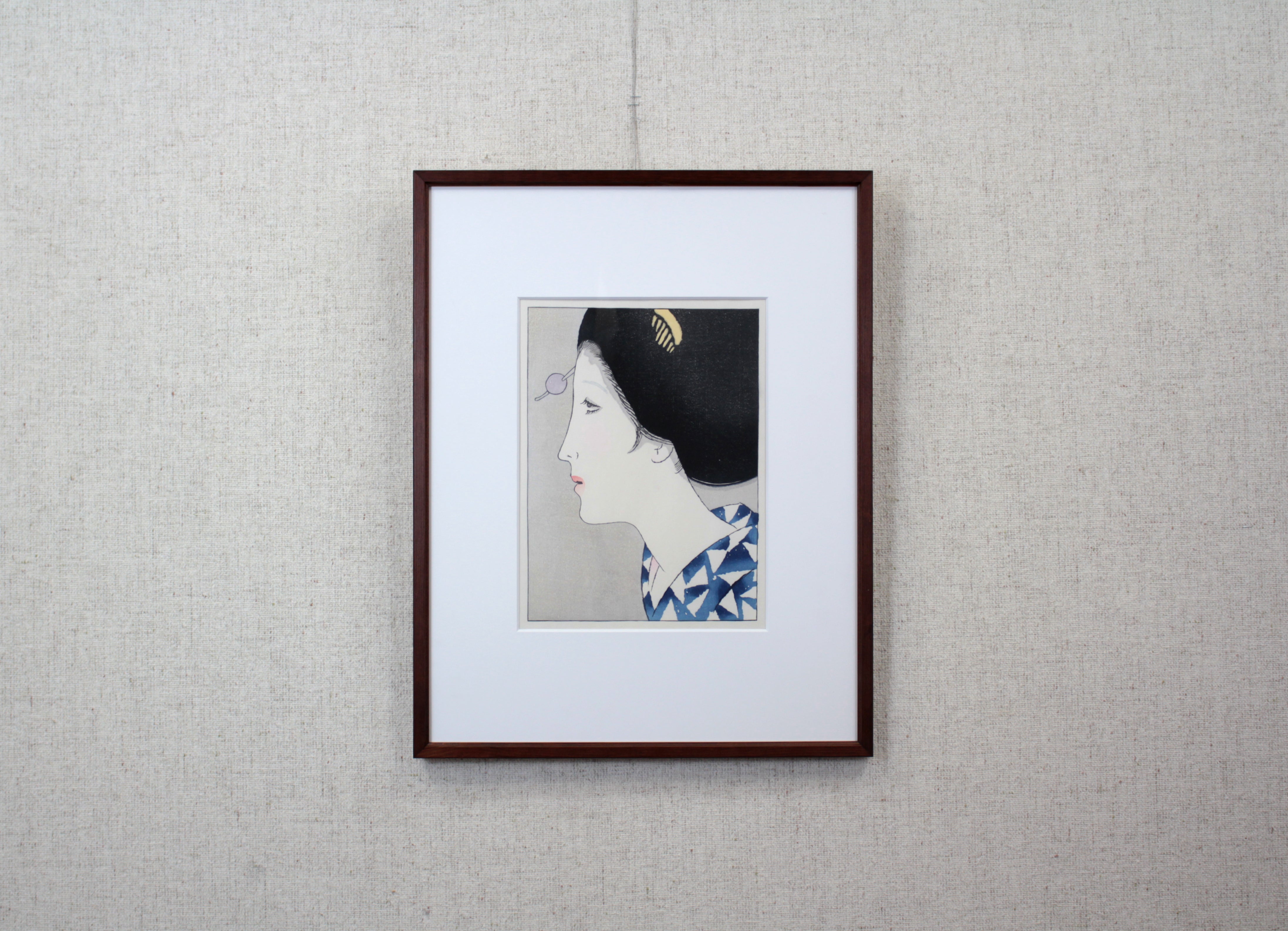 竹久夢二浴衣の女木版画真作保証 絵画   北海道画廊