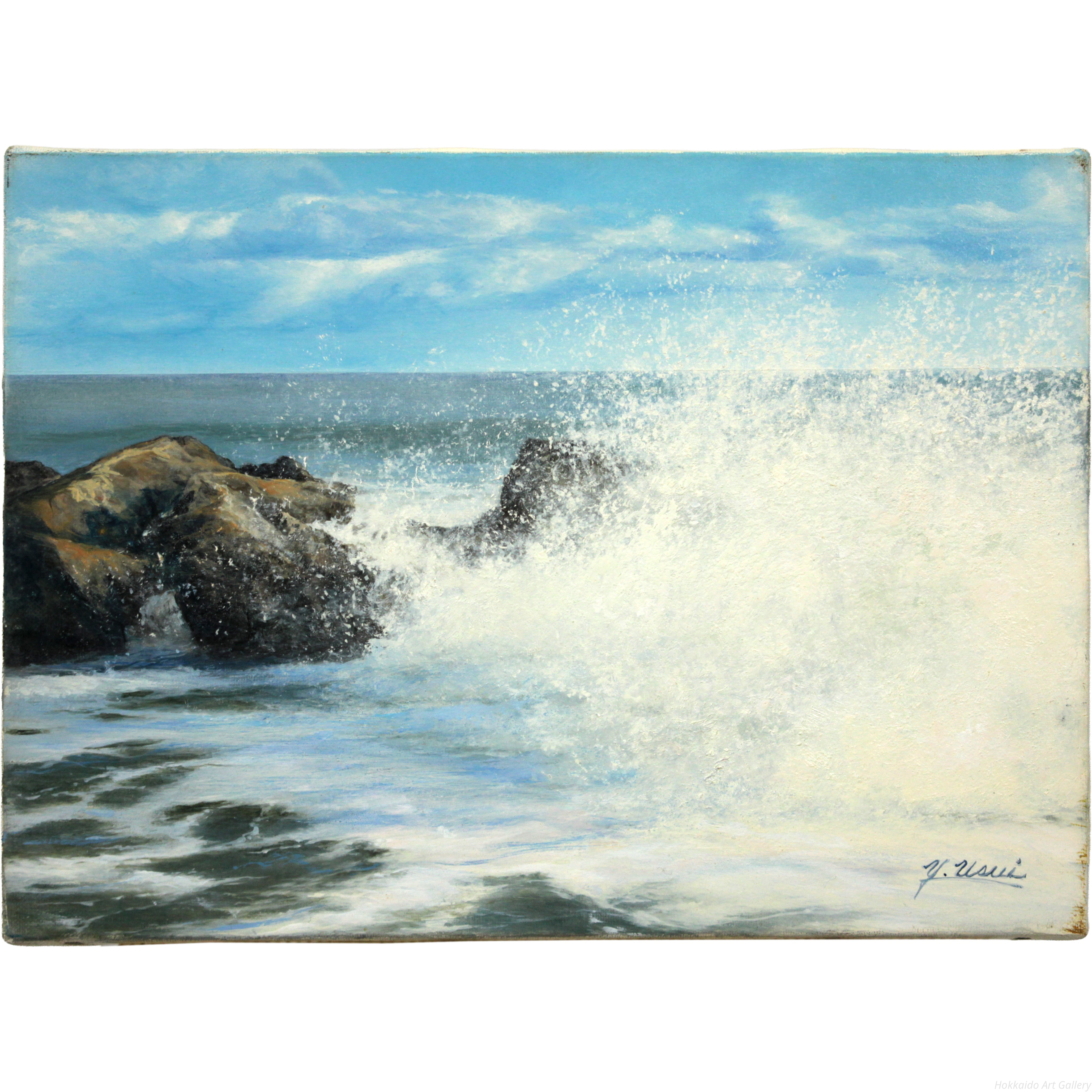 薄井義 『波濤』 油彩画 - 北海道画廊