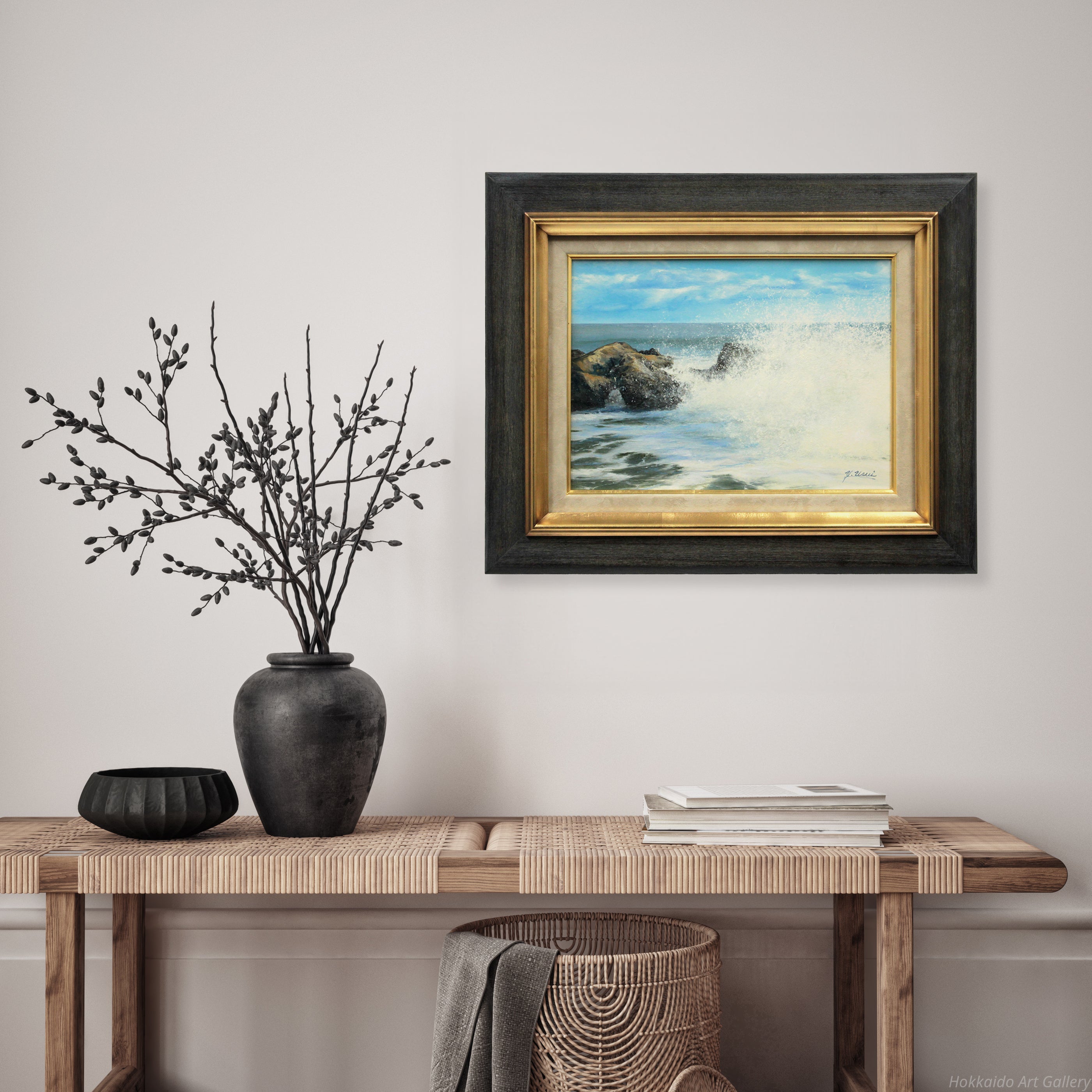 薄井義 『波濤』 油彩画 - 北海道画廊