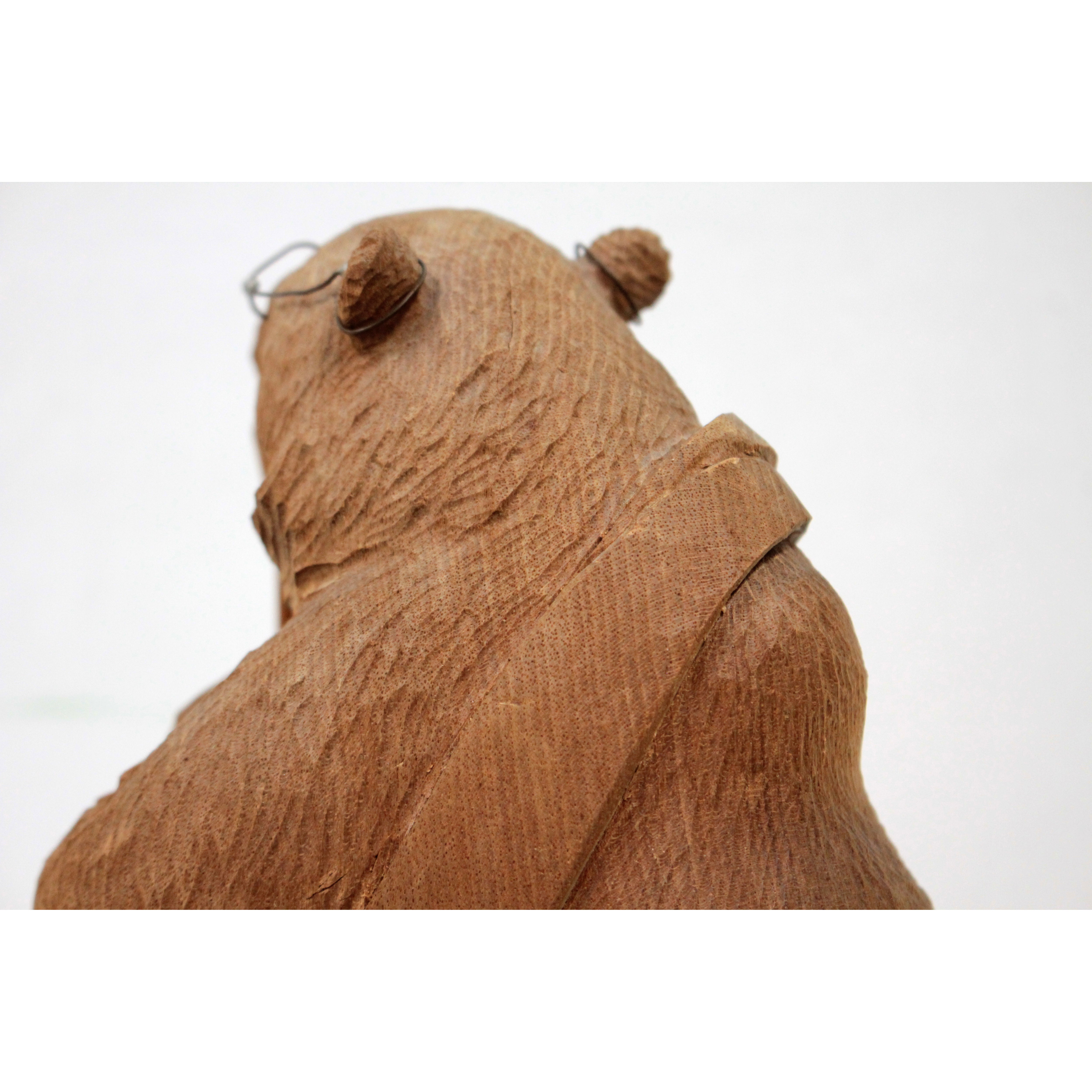 藤戸竹喜 『応援演説のクマ』 彫刻（木） - 北海道画廊