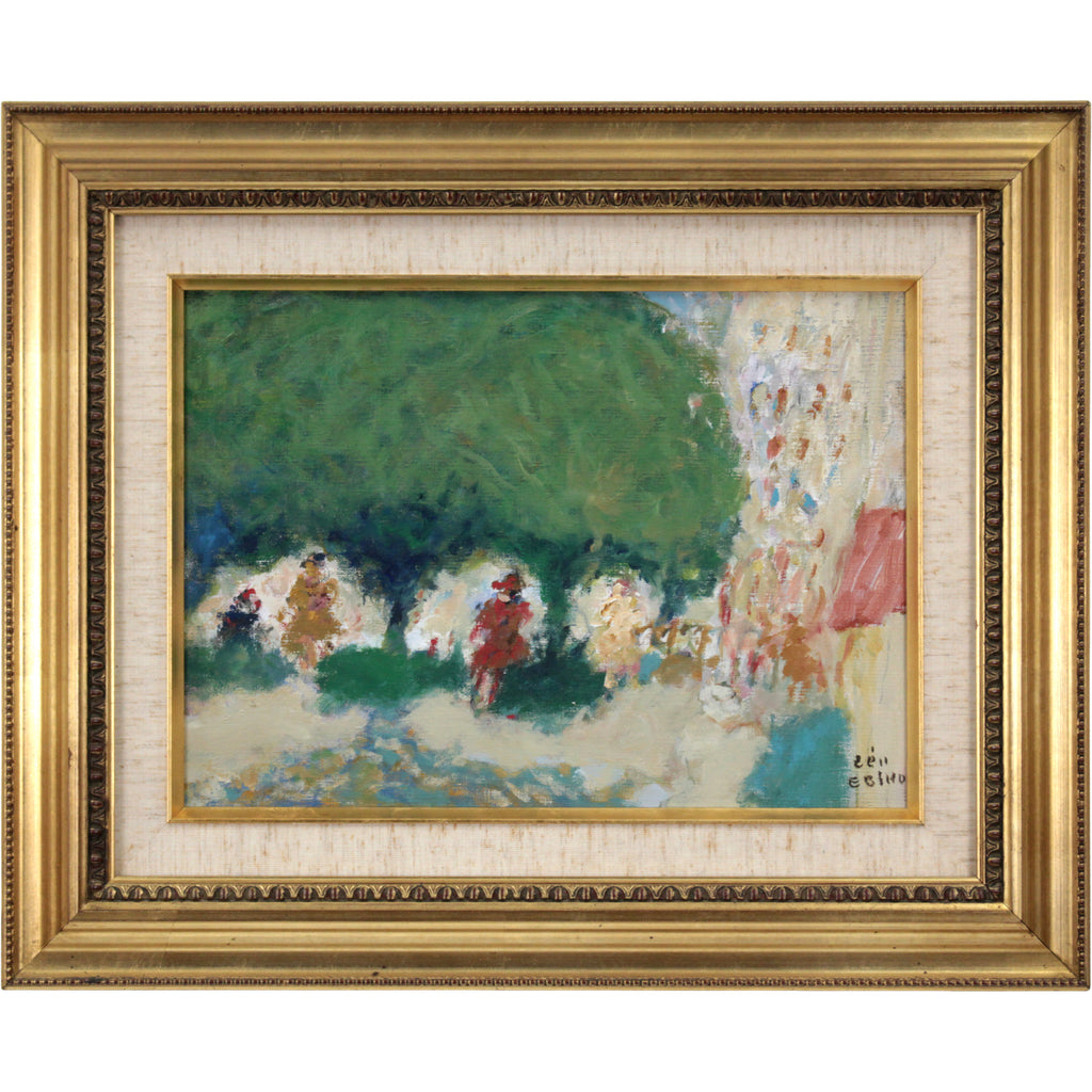 蛯子善悦 『Dans la rue （通りで）』 油彩画 - 北海道画廊