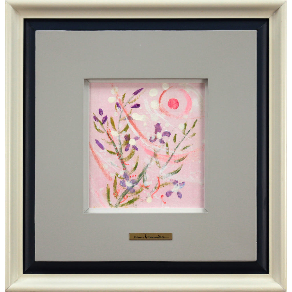 西村計雄「あやめ」油彩画 花卉画 額装 真作 インテリア #395-1 西村計雄 『花』 油彩画 - 北海道画廊
