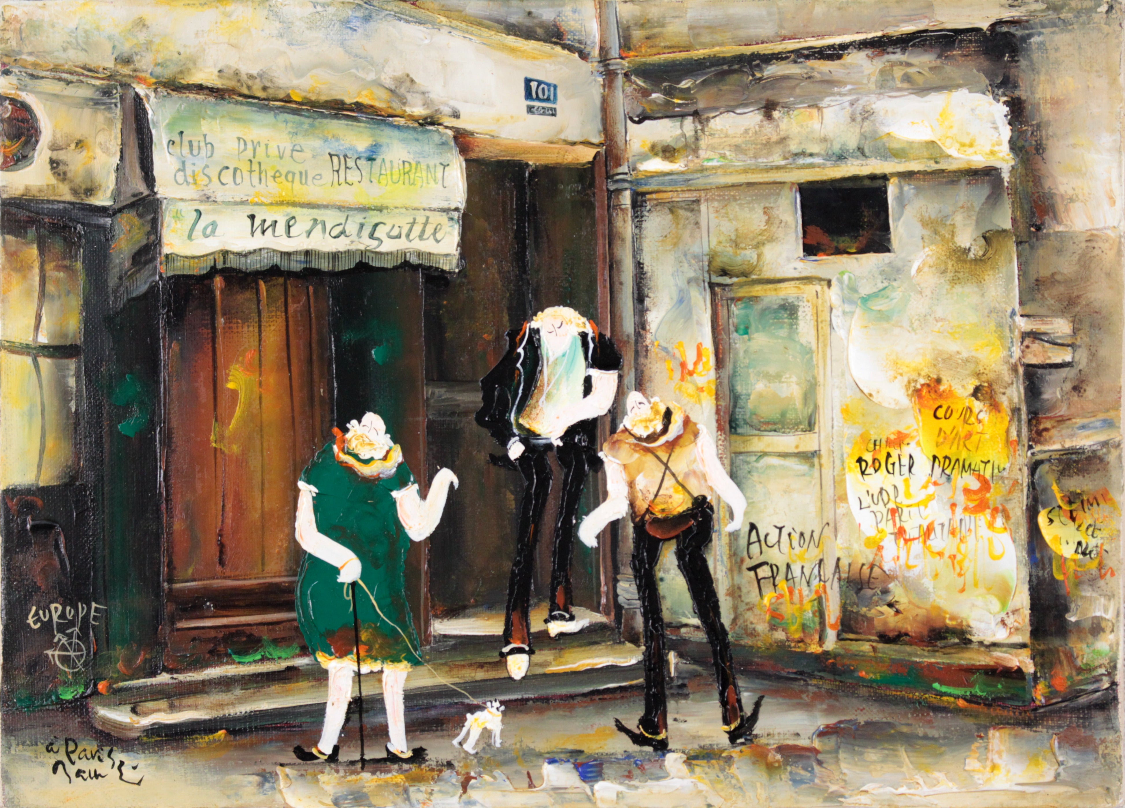 人気画家 谷本ためひろ絵画 パリの街角 - 絵画/タペストリ