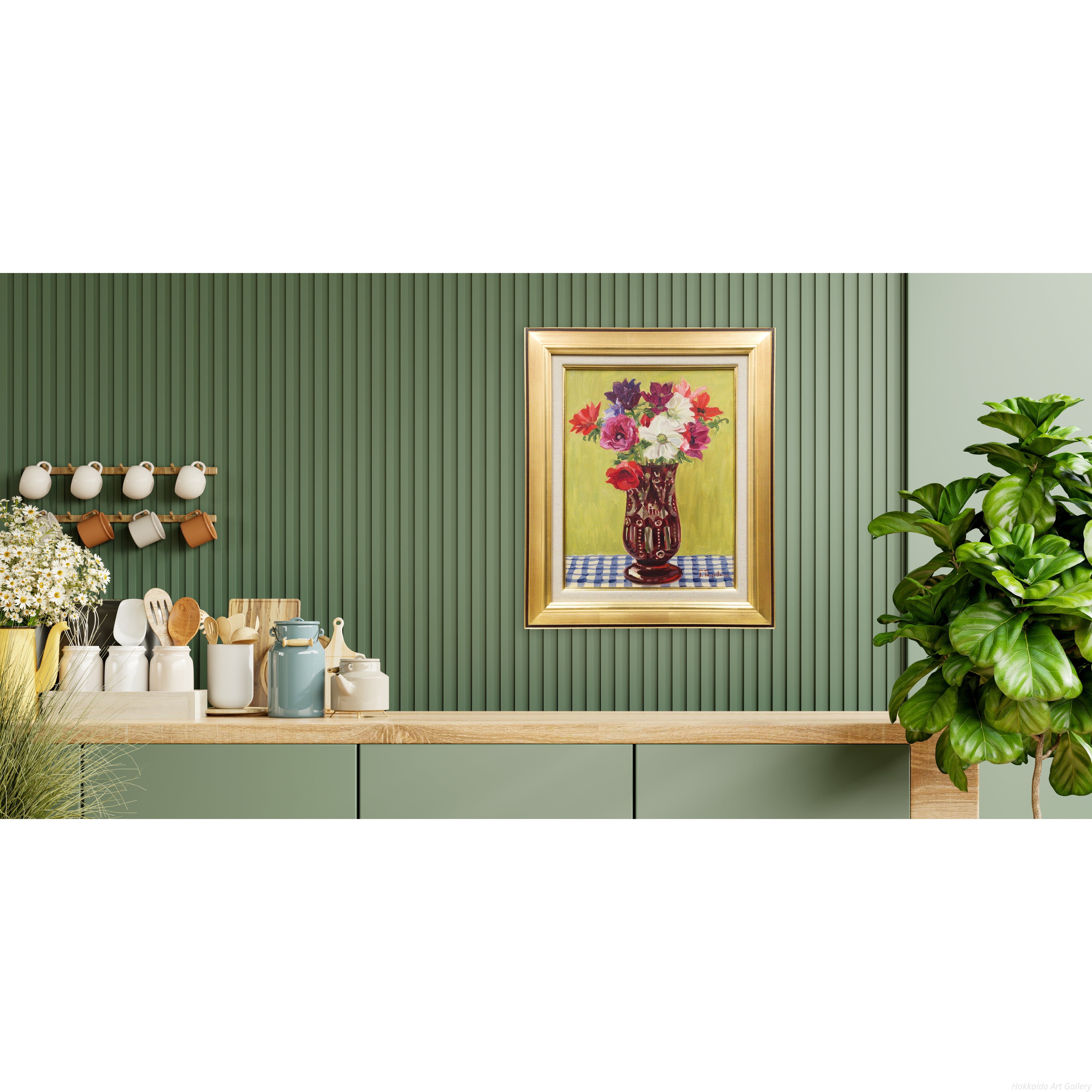 豊島輝彦 『花』 油彩画 - 北海道画廊