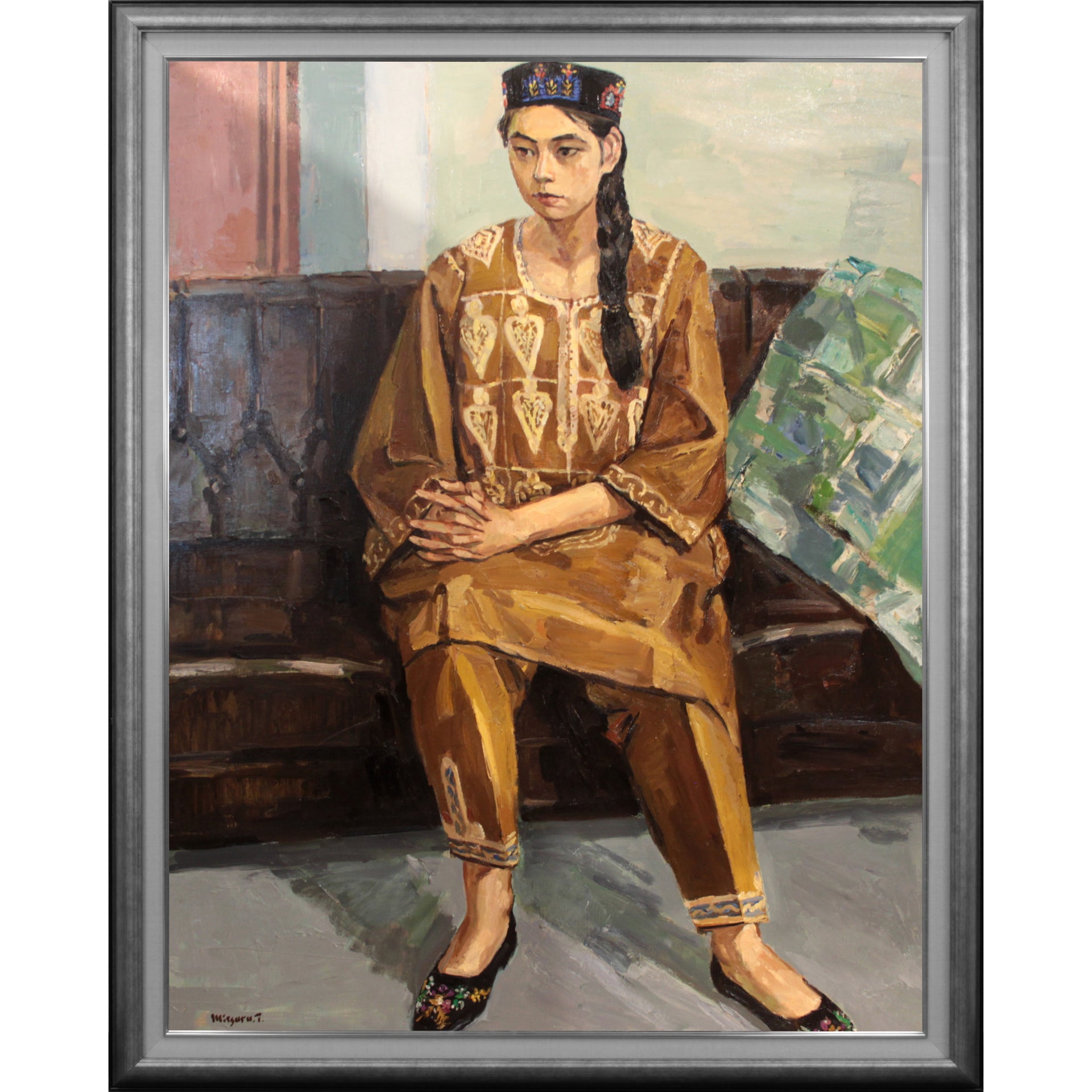 豊田 満 『民族衣装の女』 油彩画 - 北海道画廊