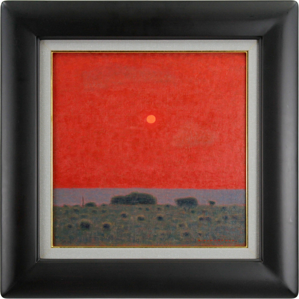 張忠儀　海(越前) 油絵　1987年11月　F6号　高宮画廊　個展 越智紀久張 『朱の景』 油彩画 - 北海道画廊